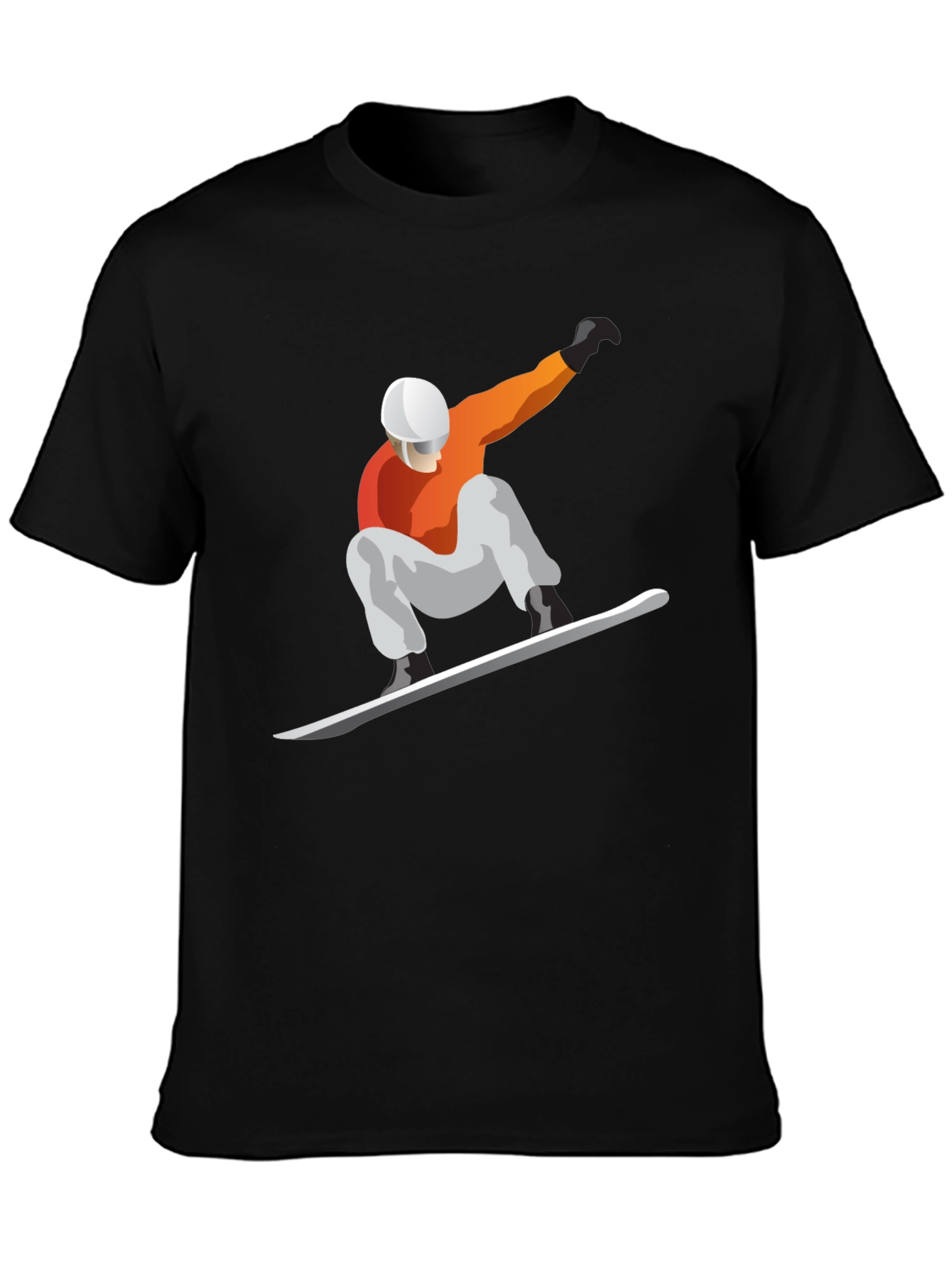 Snowboarder Graphic Tee - Black Cotton