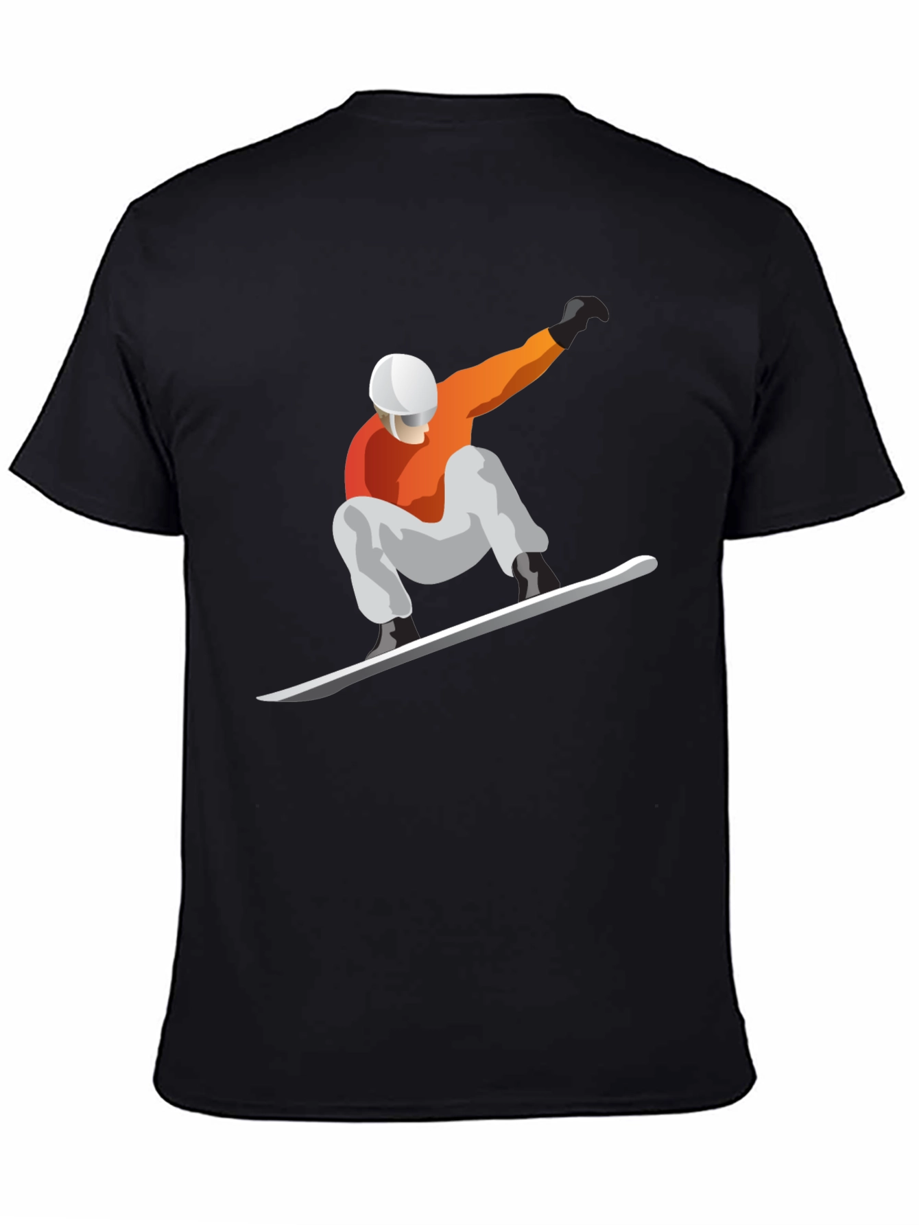 Snowboarder Graphic Tee - Black Cotton