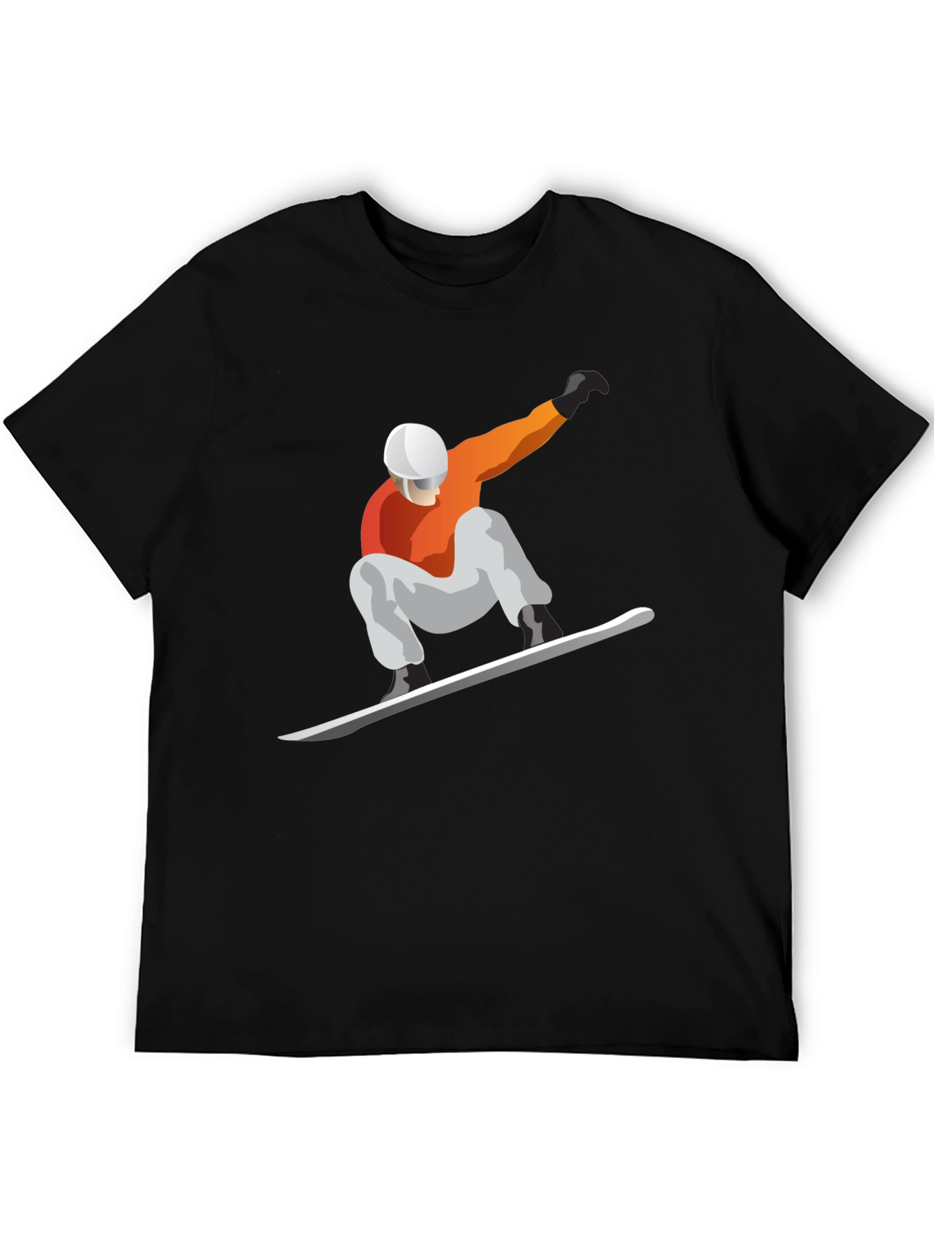 Snowboarder Graphic Tee - Black Cotton