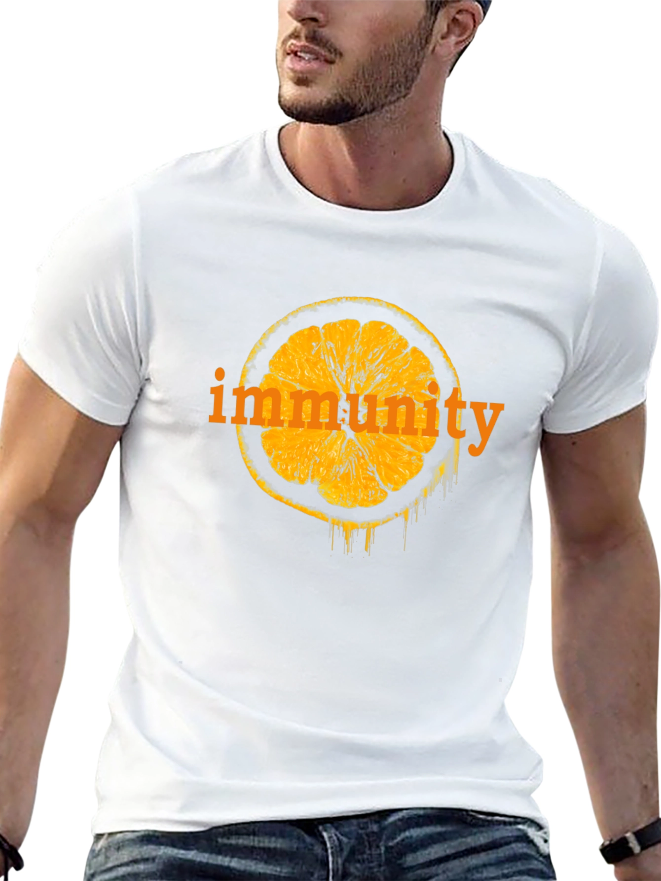 Immunity Orange Slice Graphic Black T-Shirt