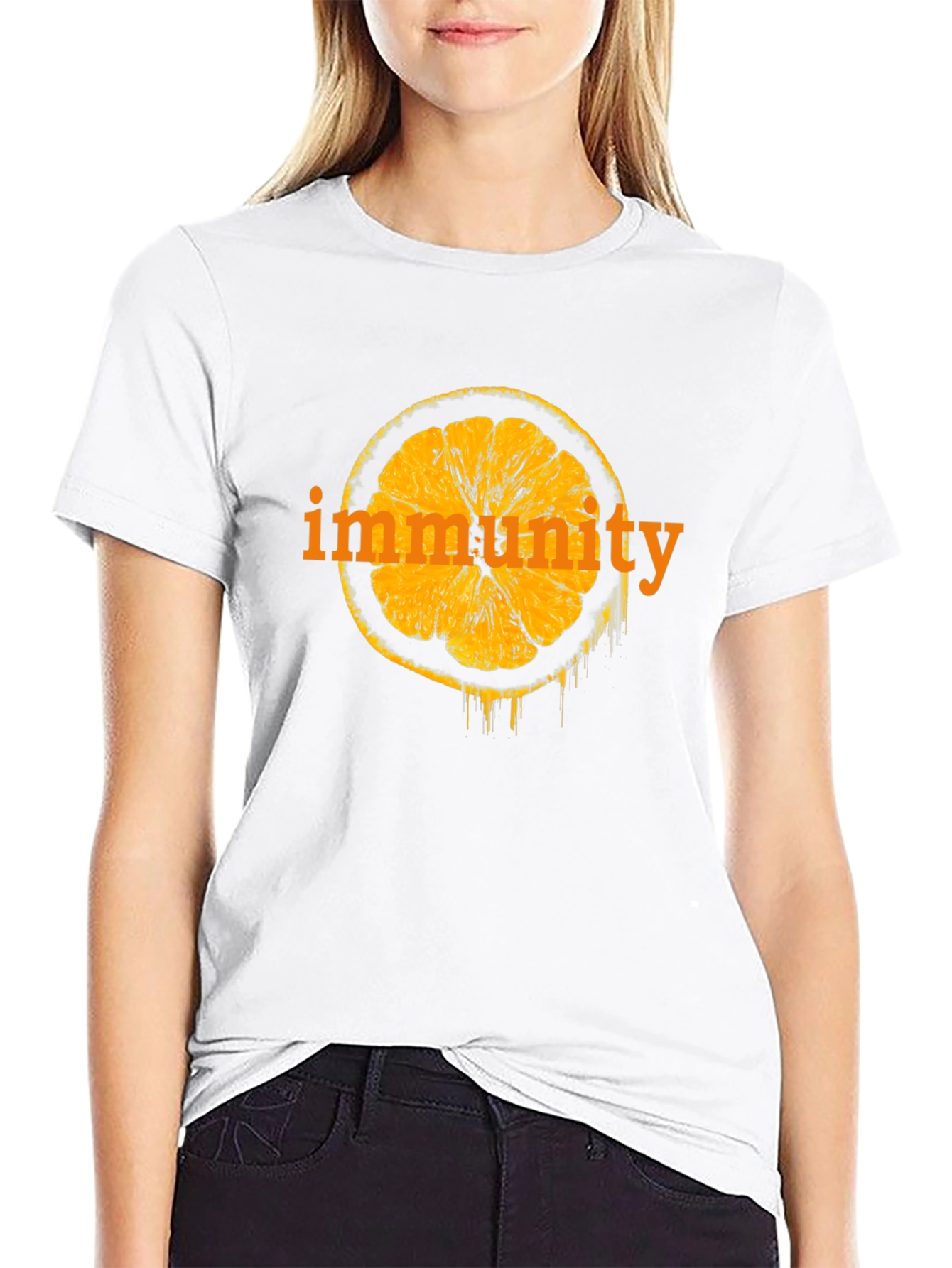 Immunity Orange Slice Graphic Black T-Shirt