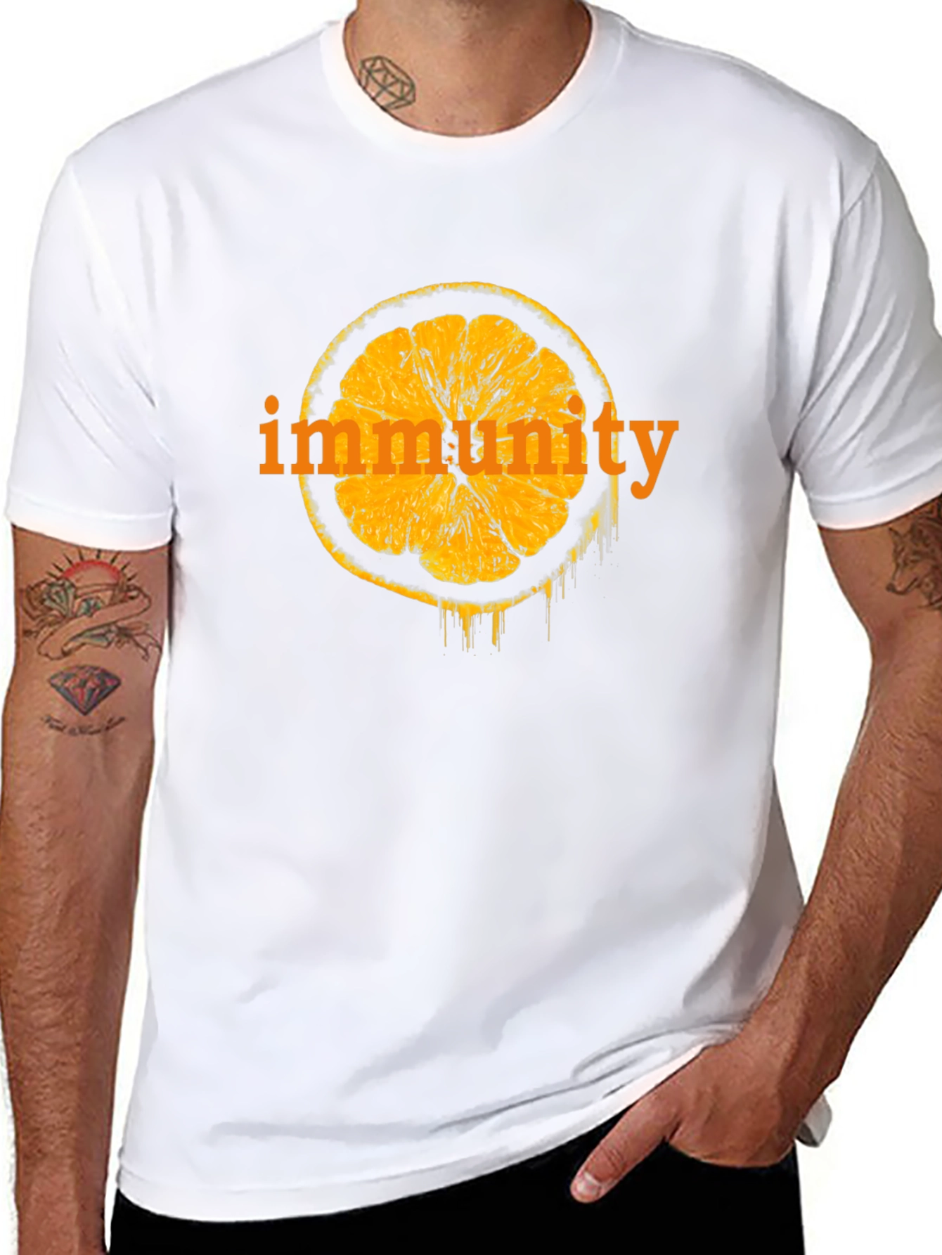 Immunity Orange Slice Graphic Black T-Shirt