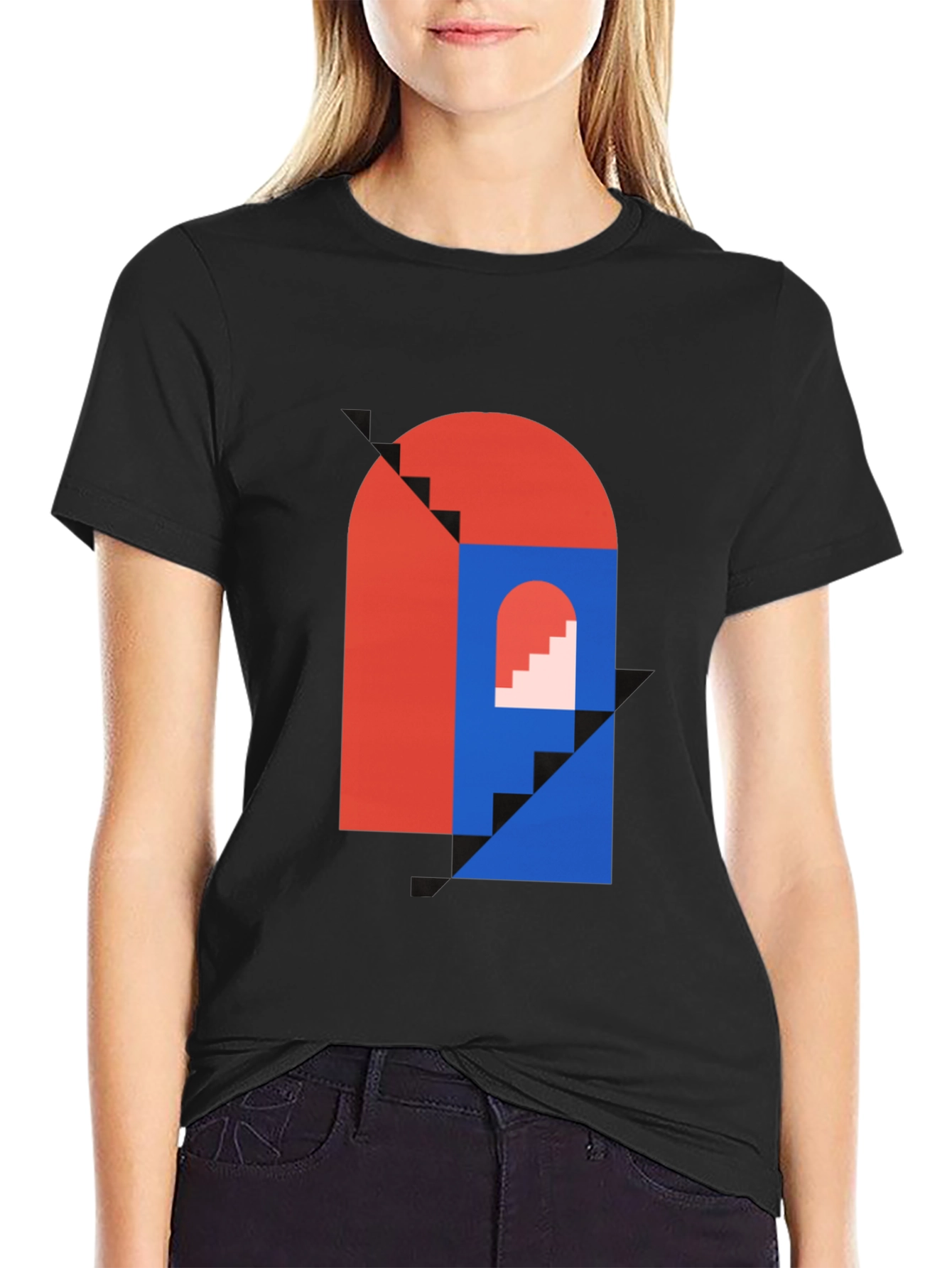Modern Art Graphic Tee - Geometric Design