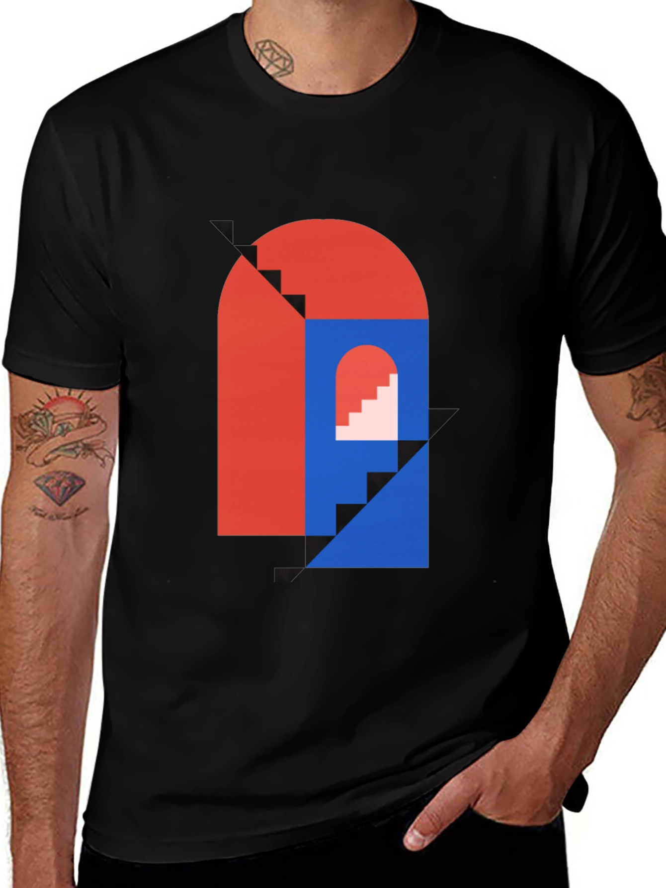 Modern Art Graphic Tee - Geometric Design