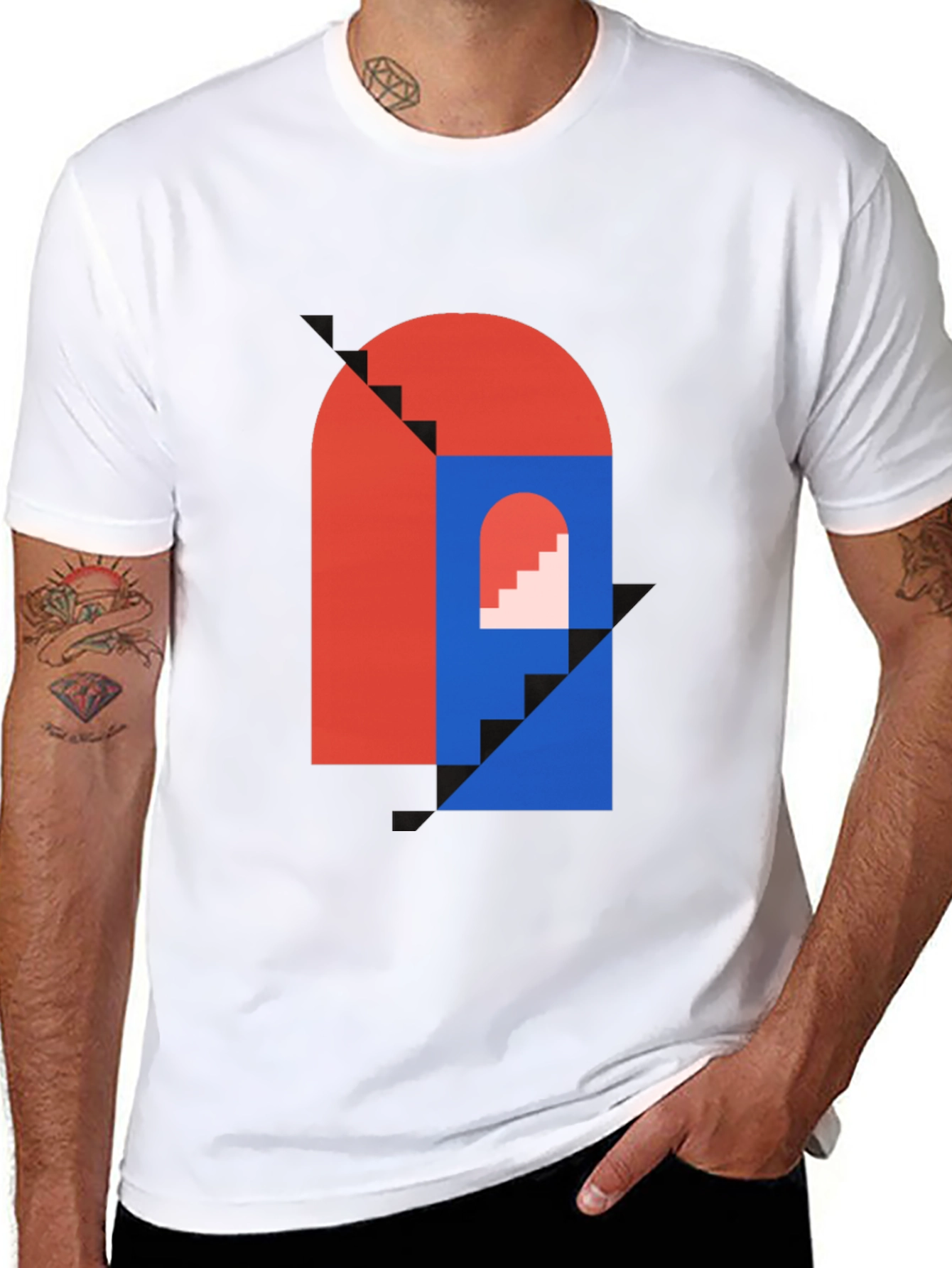 Modern Art Graphic Tee - Geometric Design