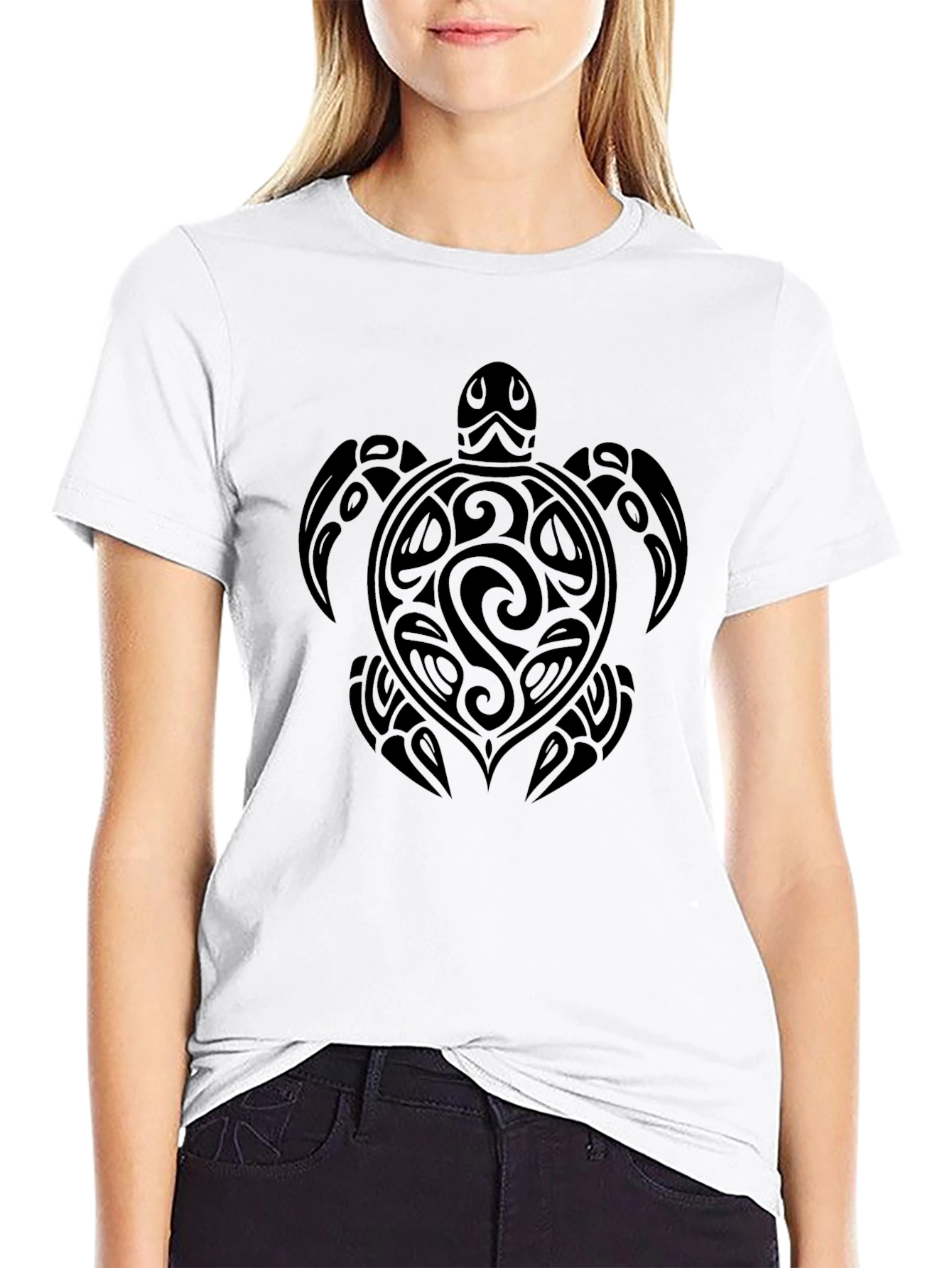Tribal Turtle Graphic Tee - Black