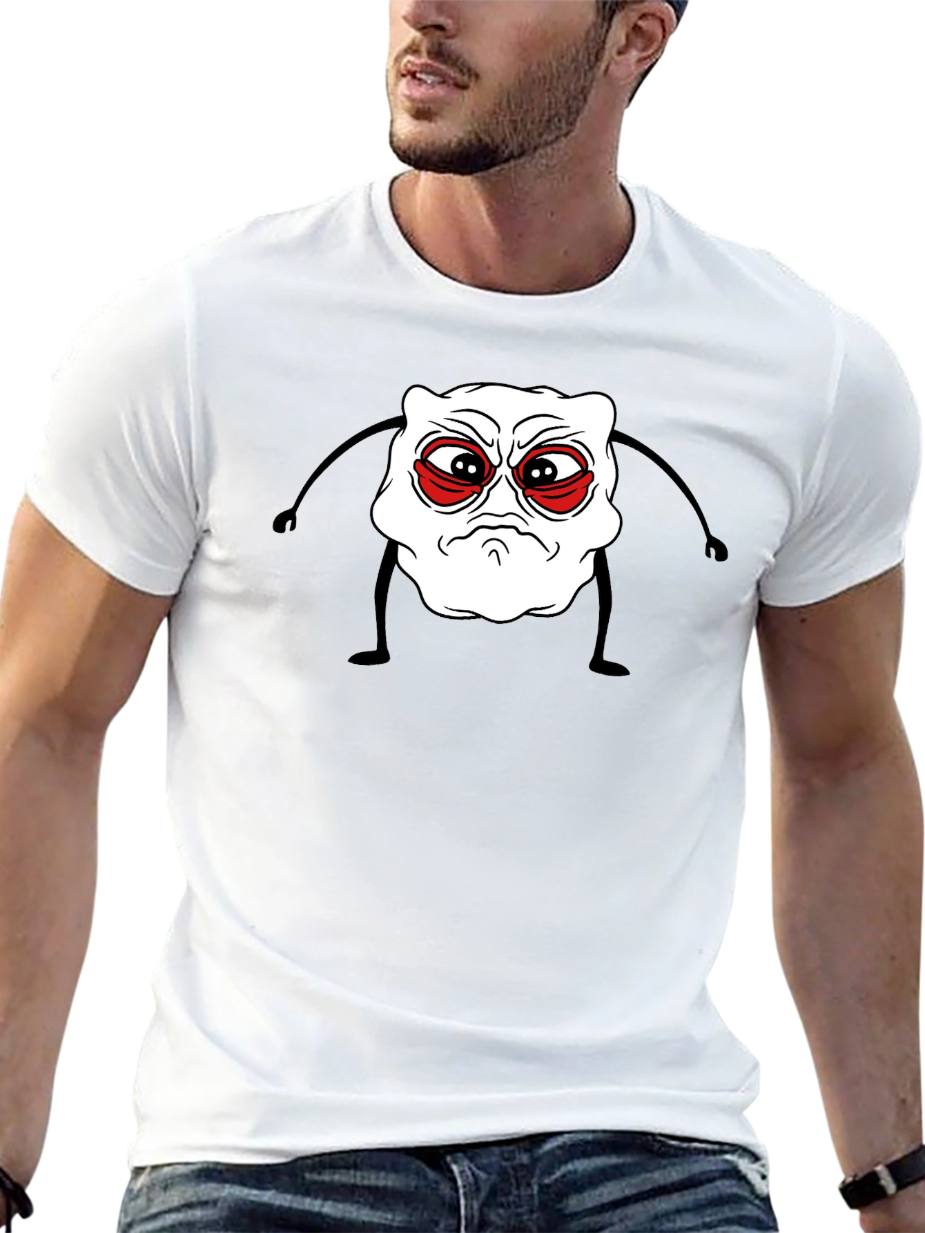 Grumpy Cartoon Character Black Tee