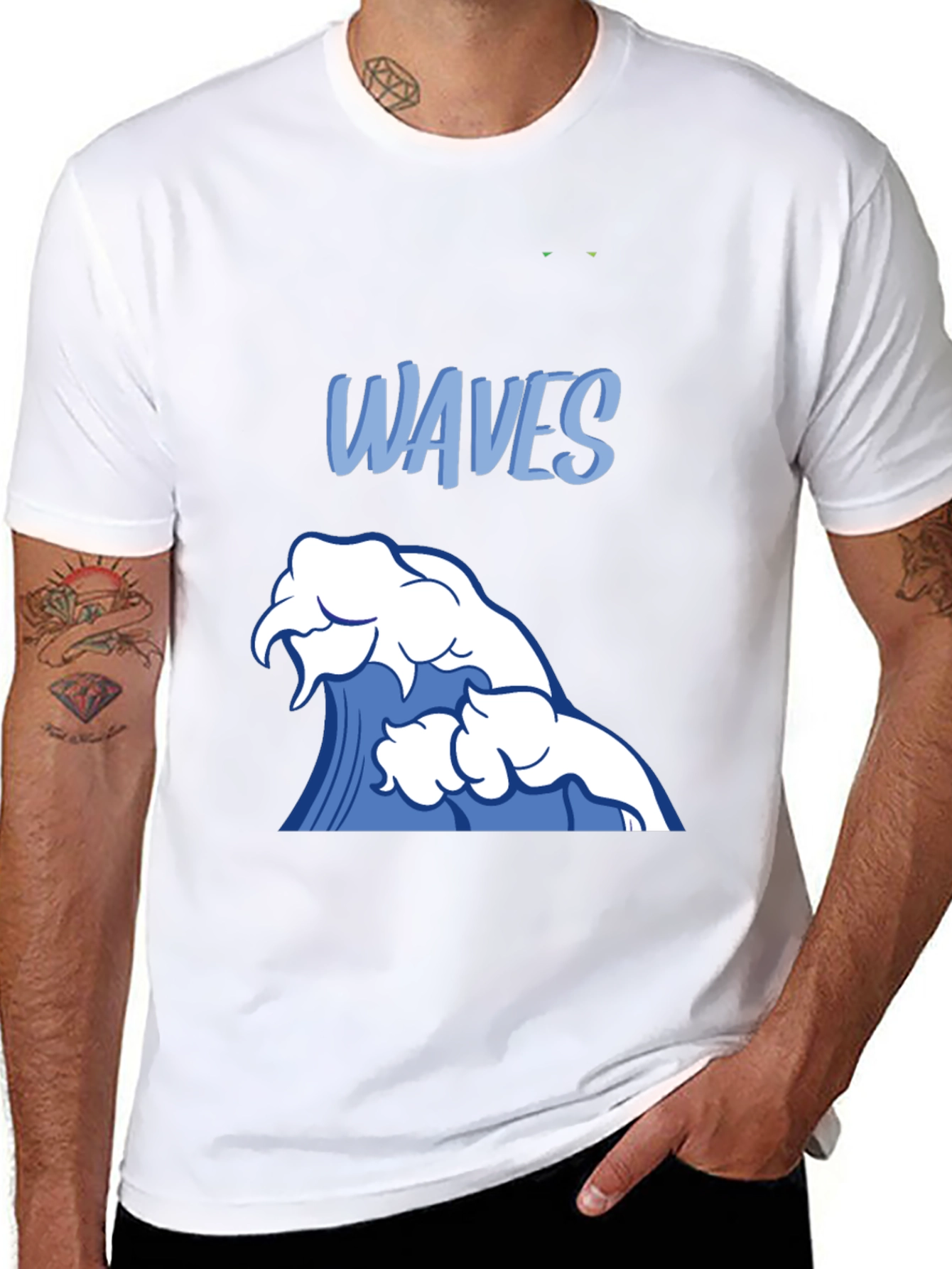 Waves Graphic Black T-Shirt - Surfer Style Tee