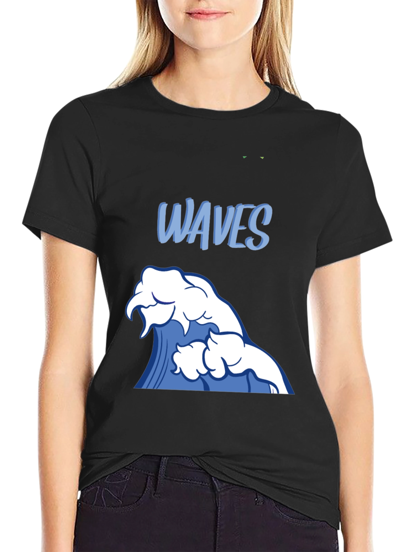 Waves Graphic Black T-Shirt - Surfer Style Tee