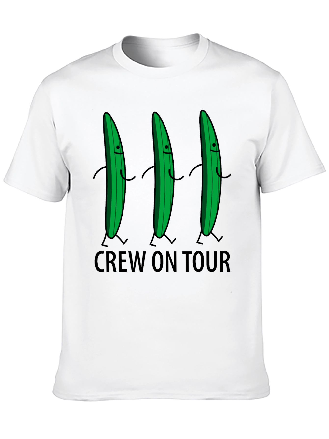 Funny Cucumber Crew On Tour Black T-Shirt