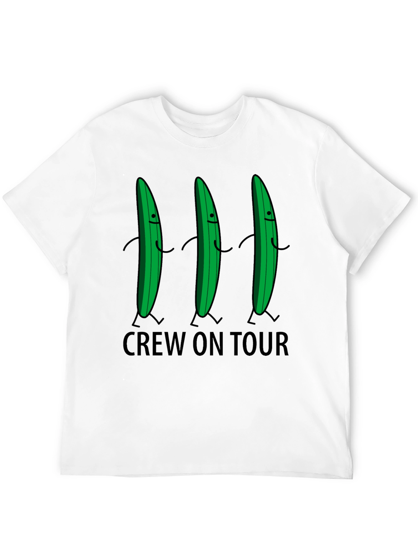 Funny Cucumber Crew On Tour Black T-Shirt
