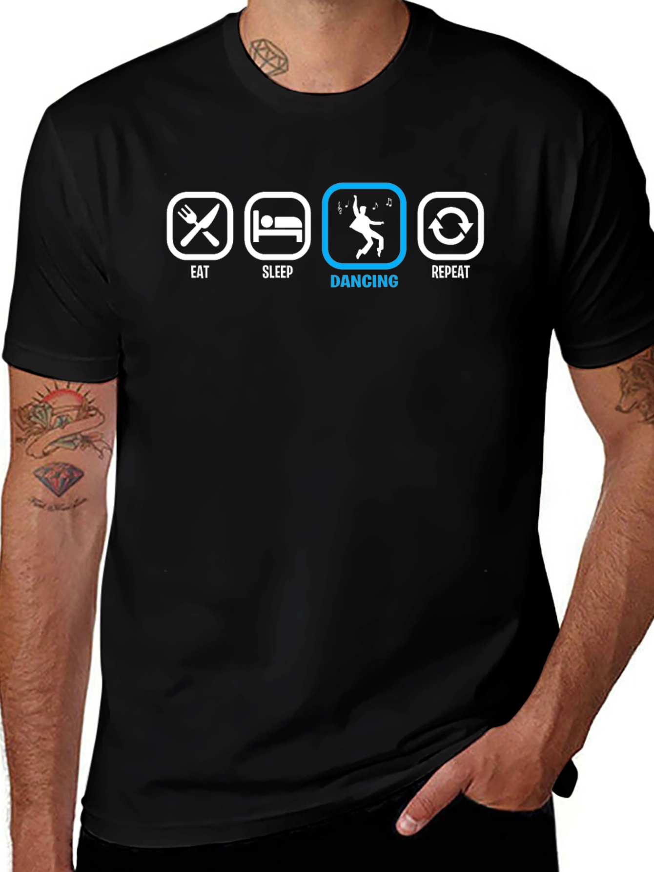 Eat Sleep Dancing Repeat Black T-Shirt
