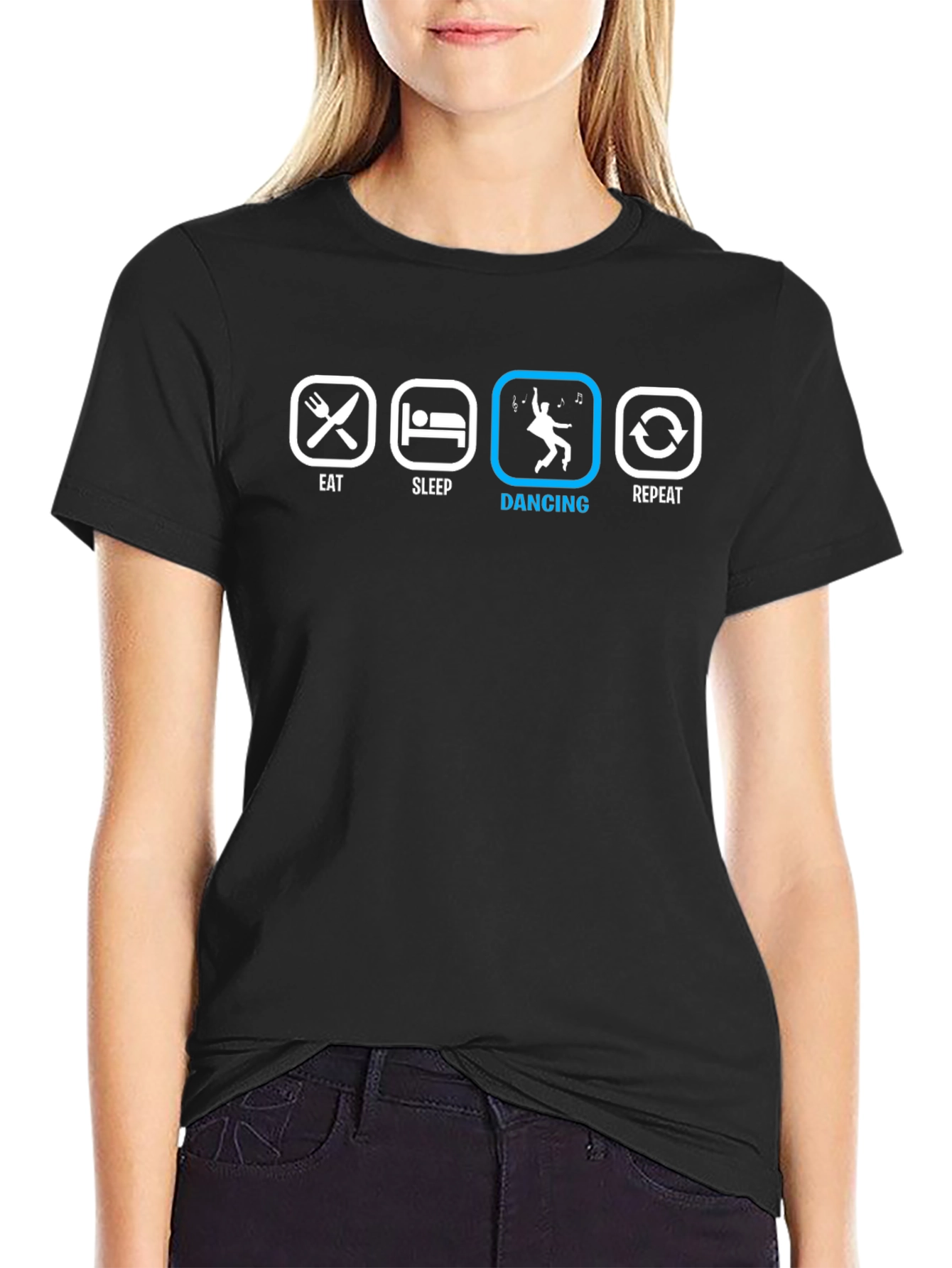 Eat Sleep Dancing Repeat Black T-Shirt