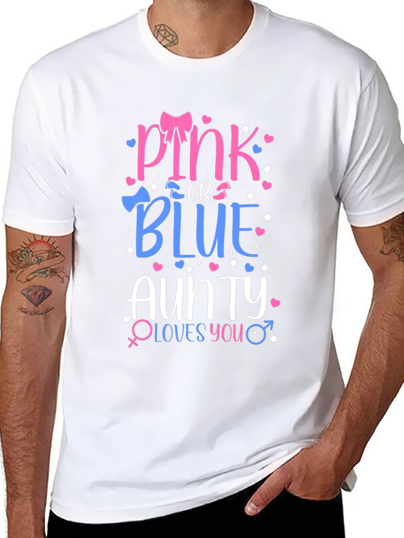 Pink or Blue Auntie Gender Reveal T-Shirt