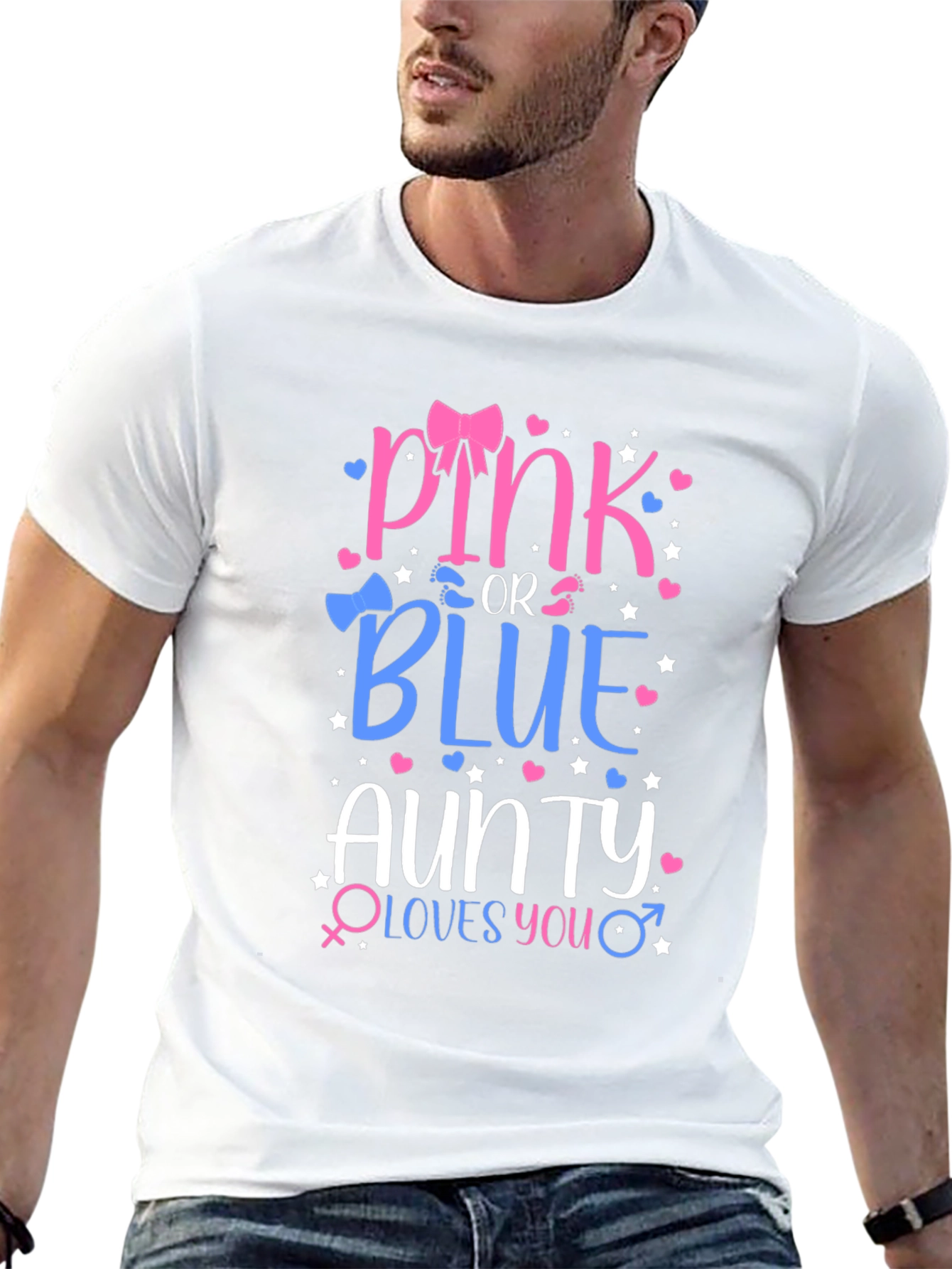 Pink or Blue Auntie Gender Reveal T-Shirt