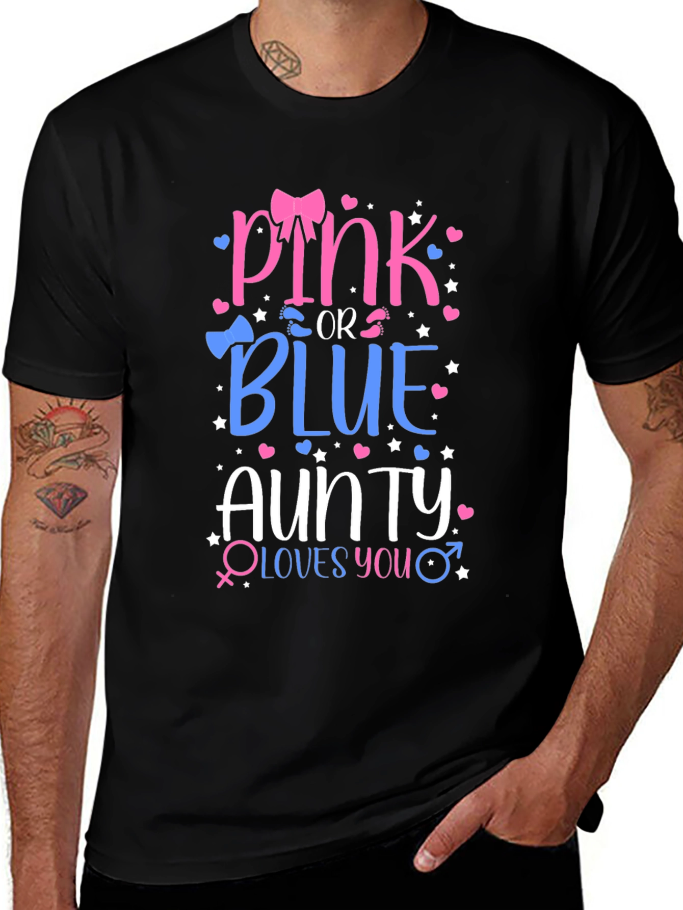 Pink or Blue Auntie Gender Reveal T-Shirt