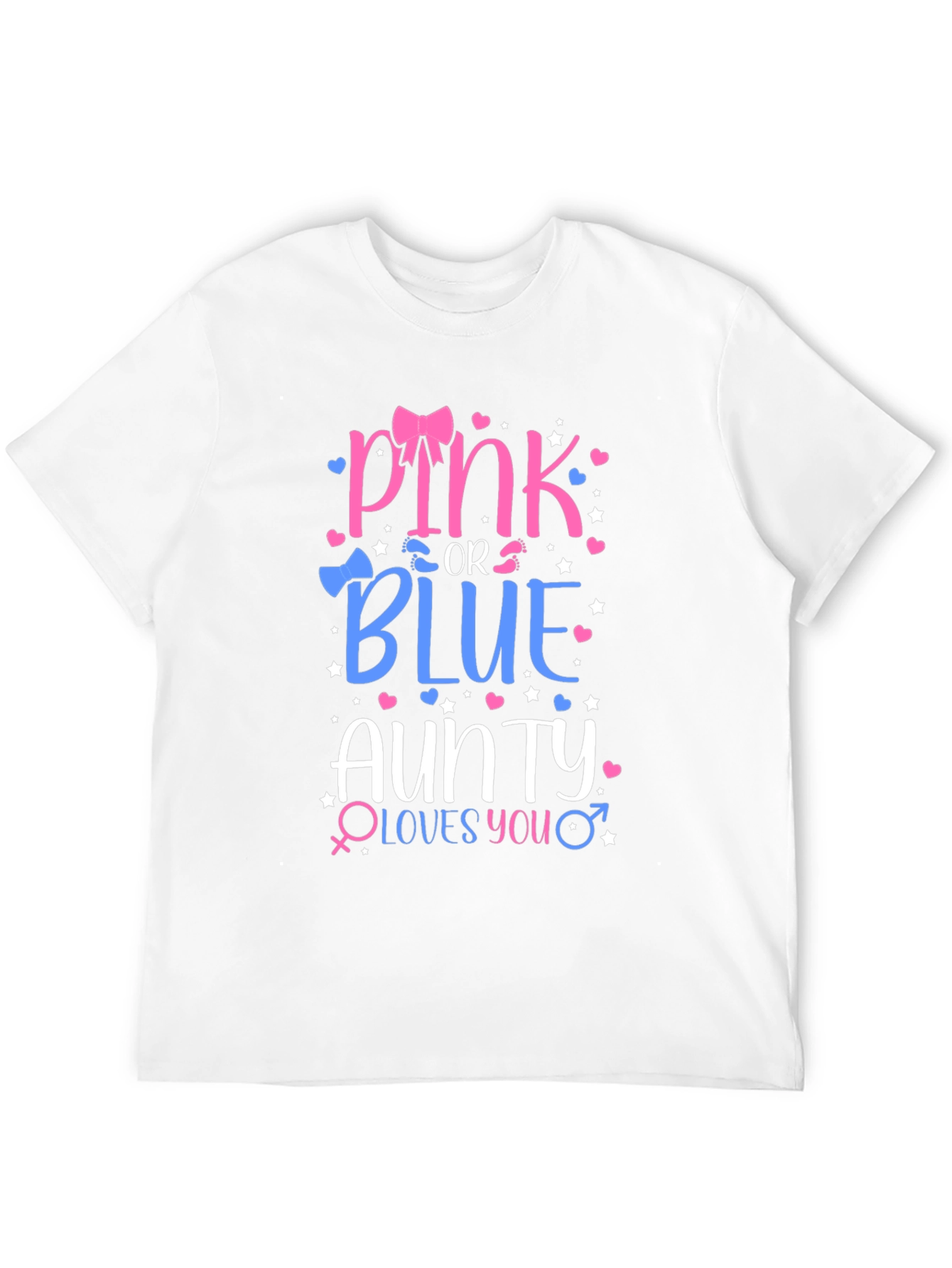 Pink or Blue Auntie Gender Reveal T-Shirt