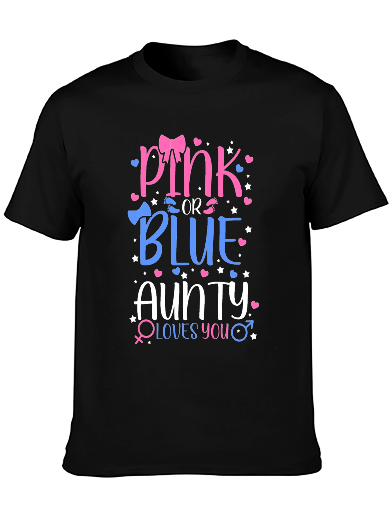 Pink or Blue Auntie Gender Reveal T-Shirt