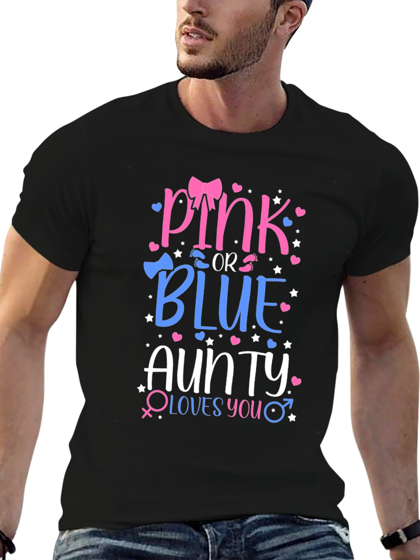 Pink or Blue Auntie Gender Reveal T-Shirt