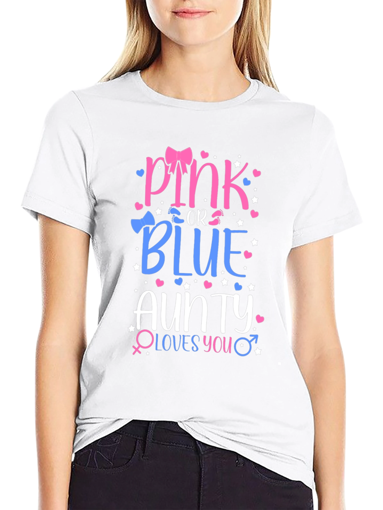 Pink or Blue Auntie Gender Reveal T-Shirt