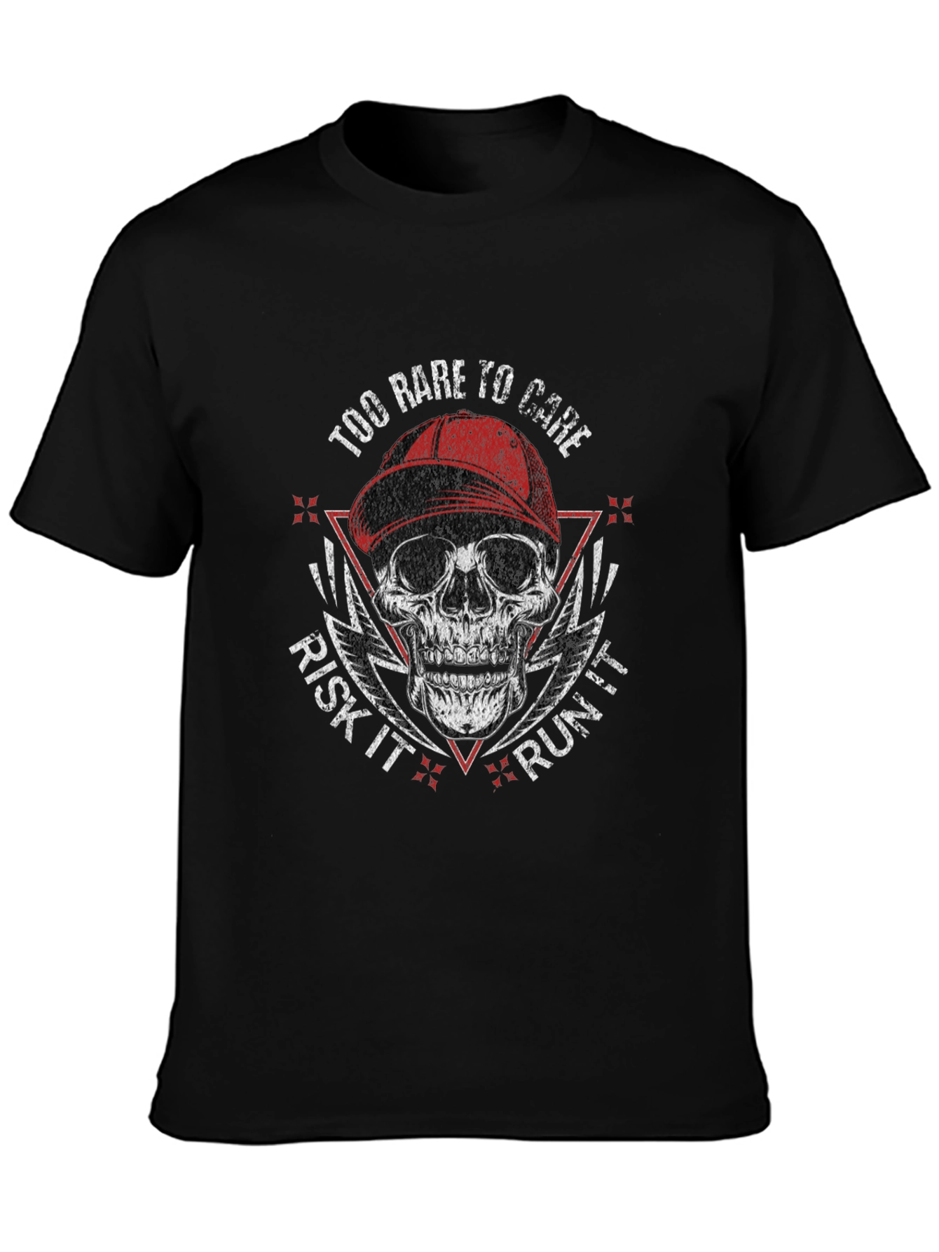 Edgy Skull Graphic Tee - Risk It Run It