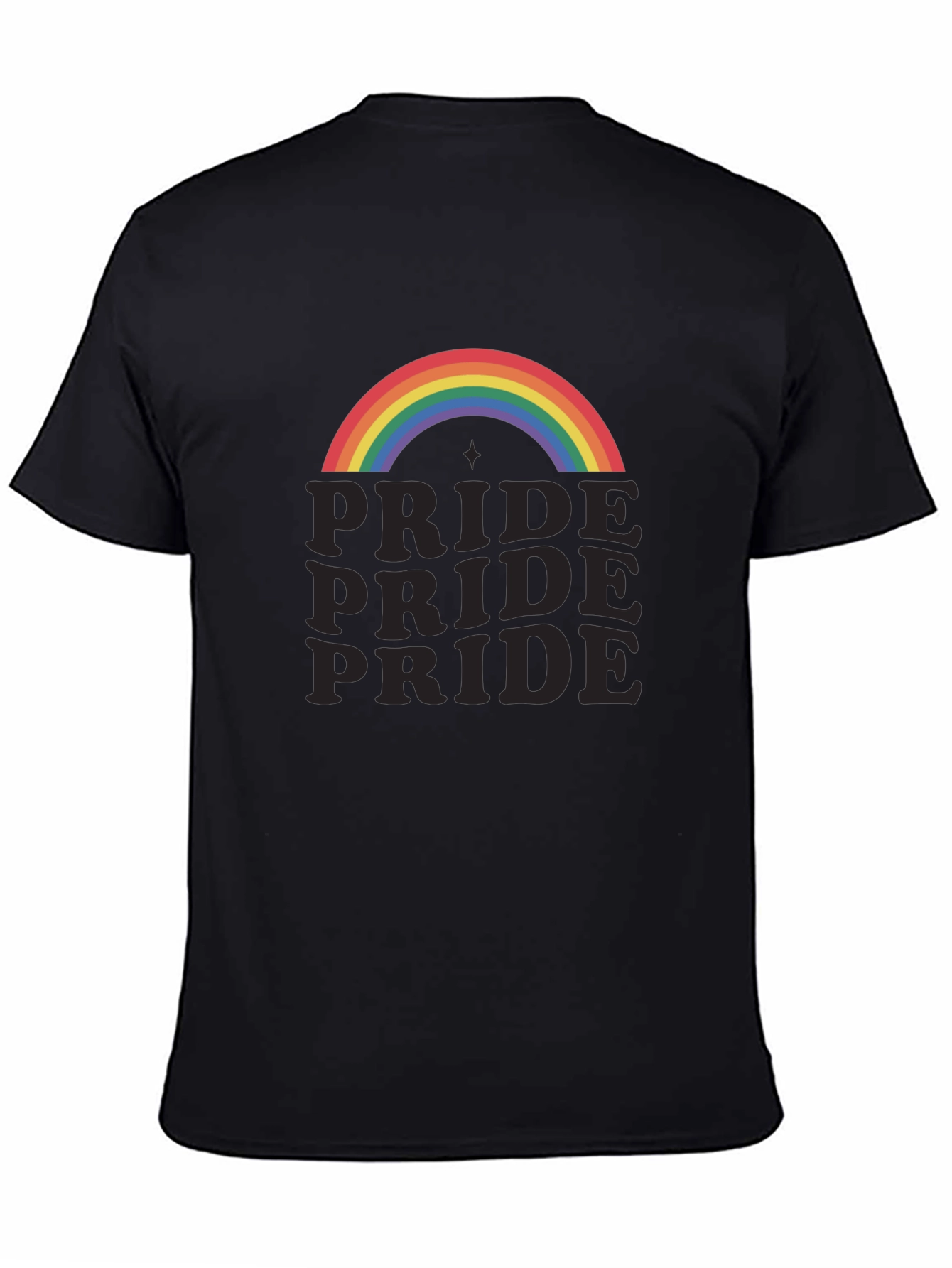 Pride Rainbow Graphic Tee - Black