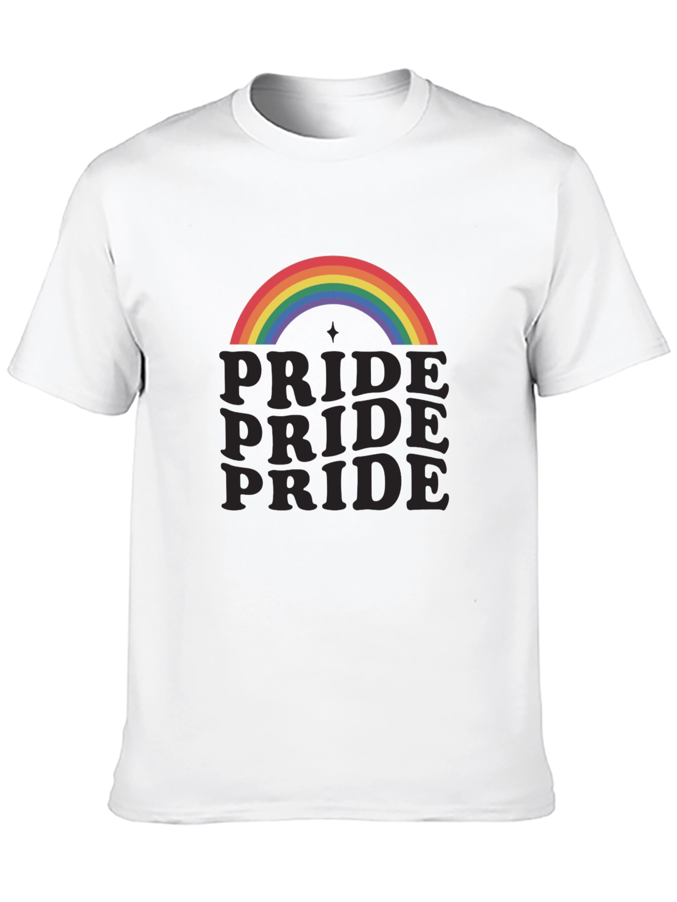 Pride Rainbow Graphic Tee - Black