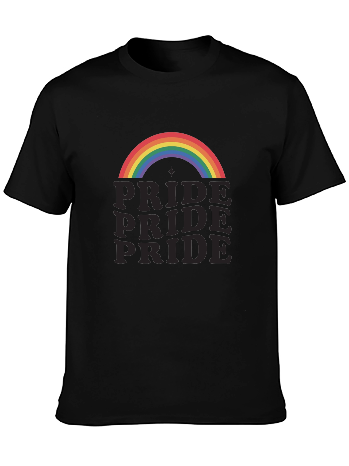 Pride Rainbow Graphic Tee - Black