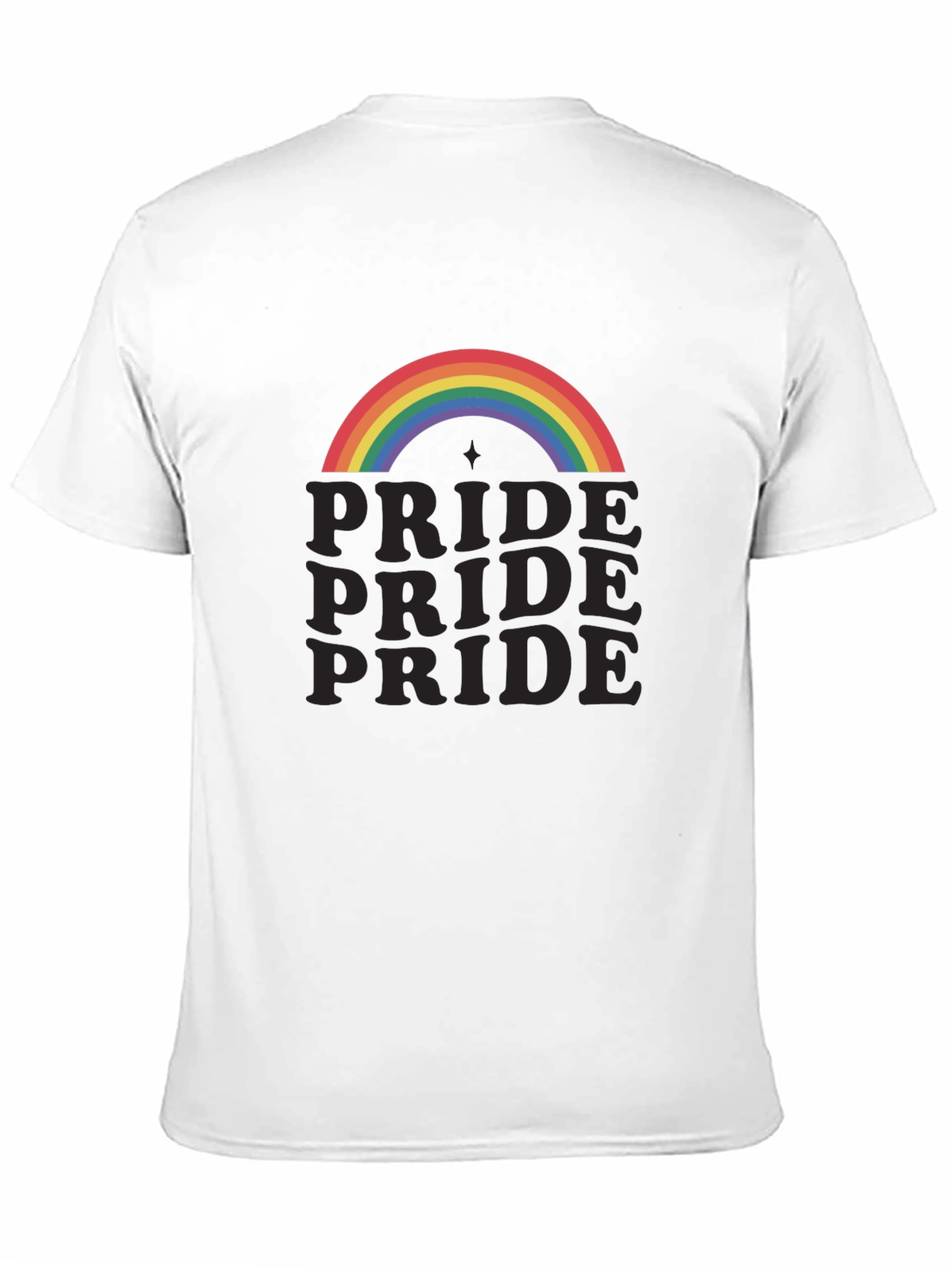 Pride Rainbow Graphic Tee - Black