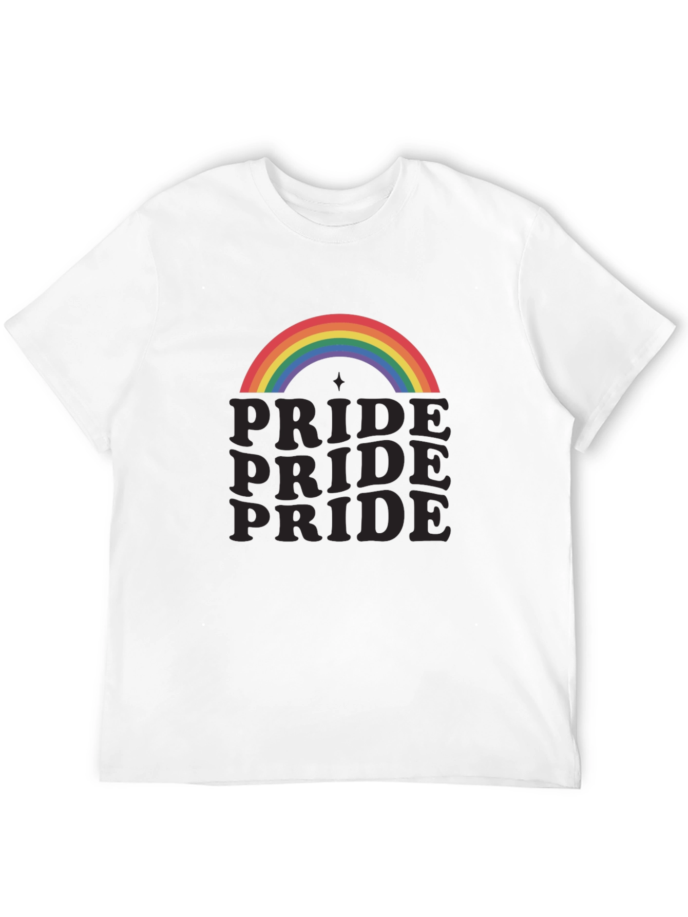 Pride Rainbow Graphic Tee - Black
