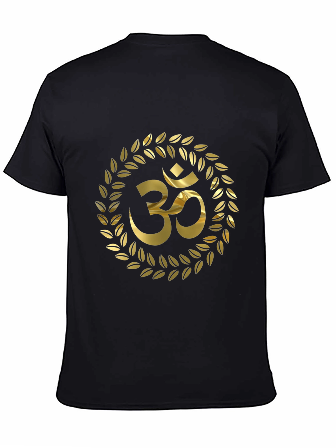 Om Symbol Wreath Black T-Shirt