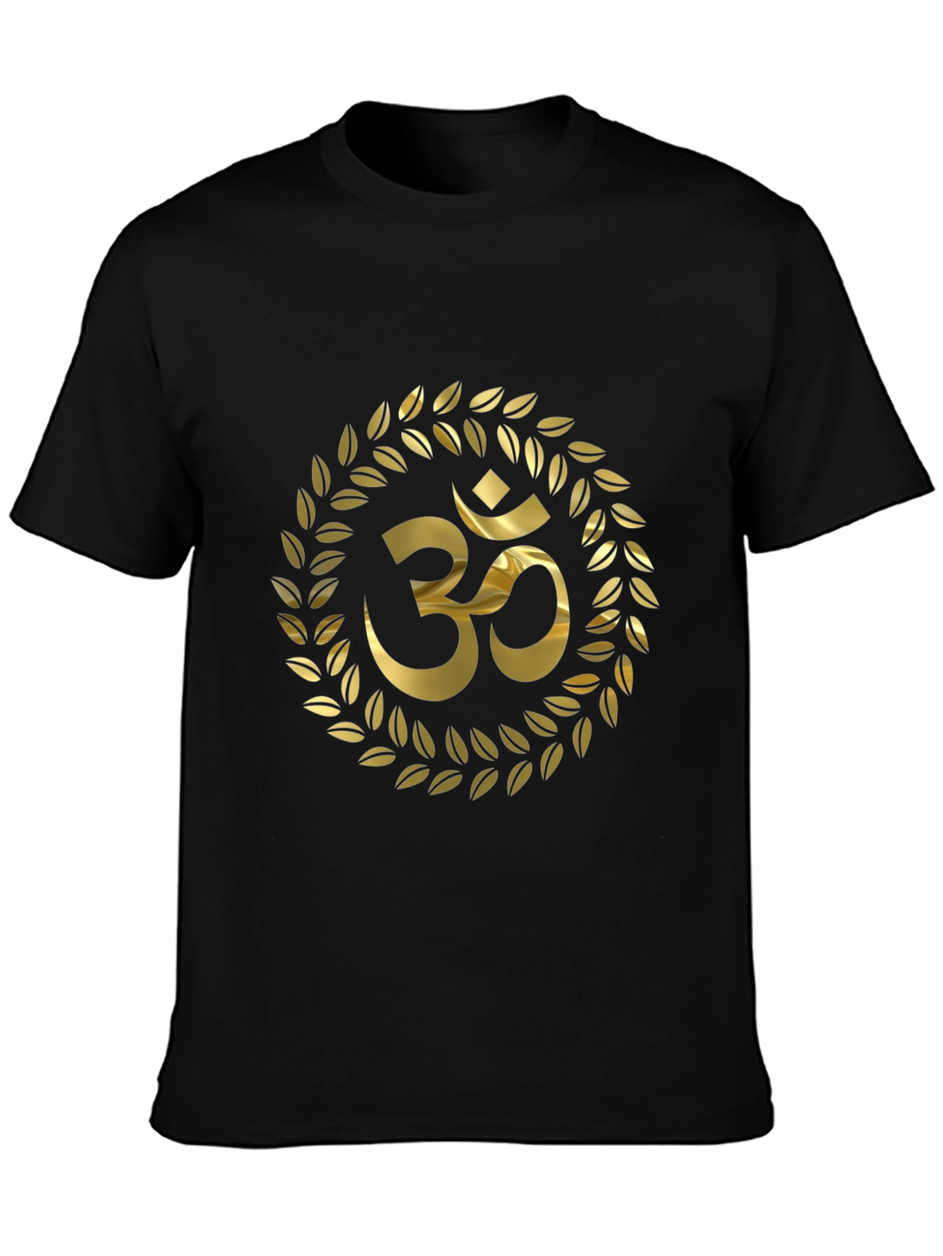 Om Symbol Wreath Black T-Shirt