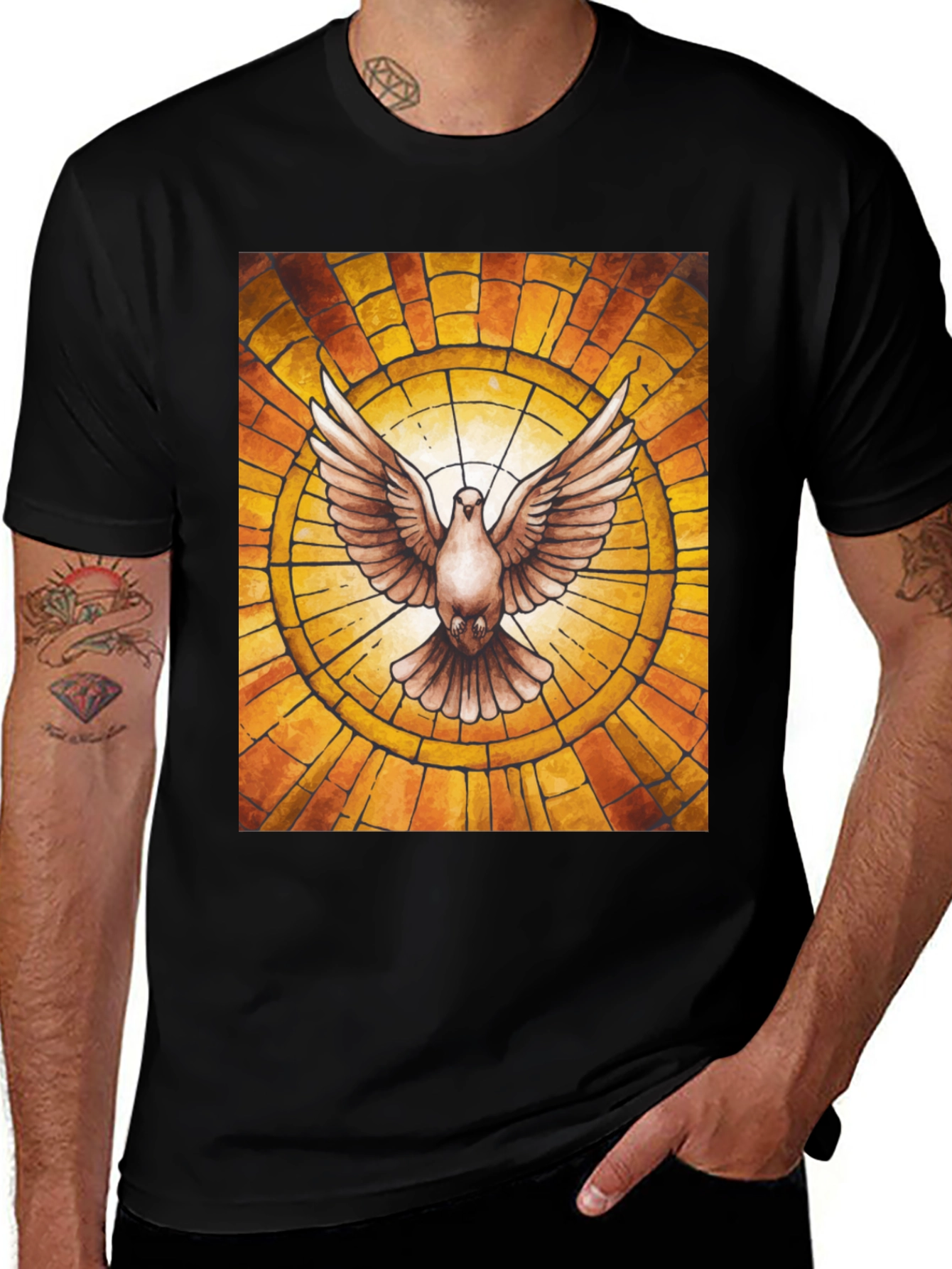 Dove Stained Glass Graphic Tee