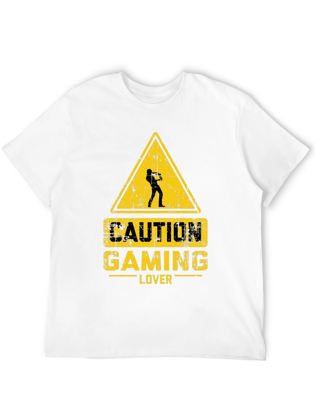Caution Gaming Lover Black T-Shirt