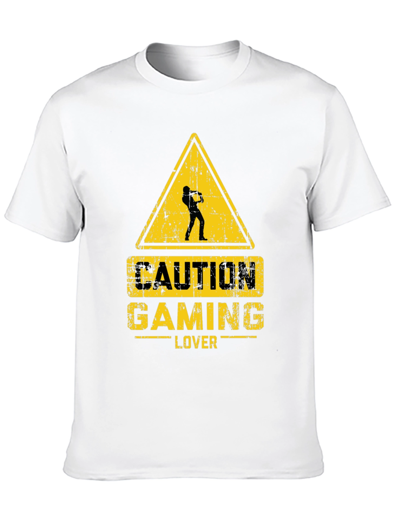 Caution Gaming Lover Black T-Shirt