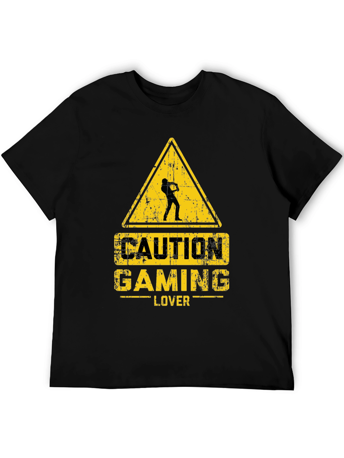 Caution Gaming Lover Black T-Shirt