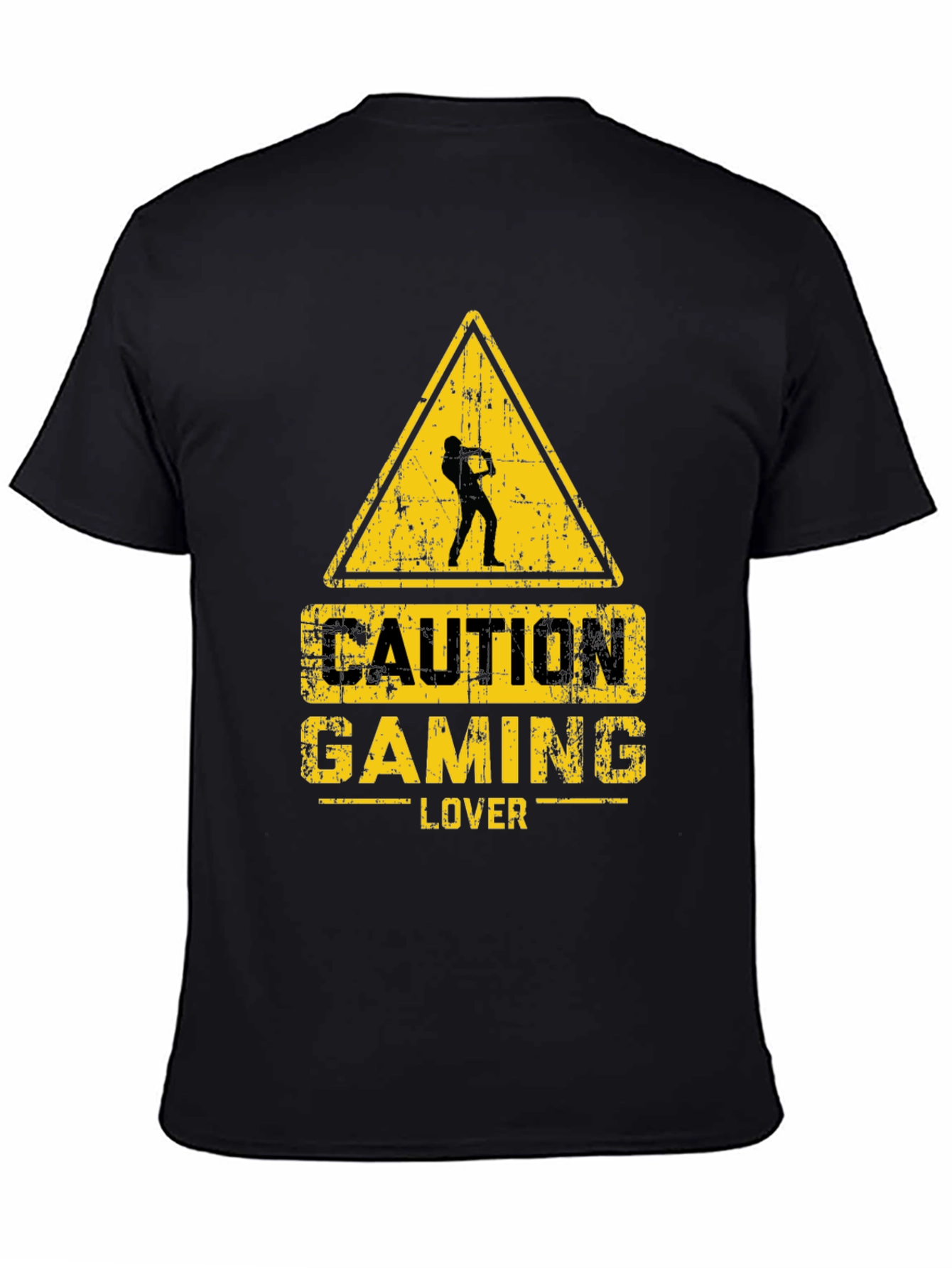 Caution Gaming Lover Black T-Shirt