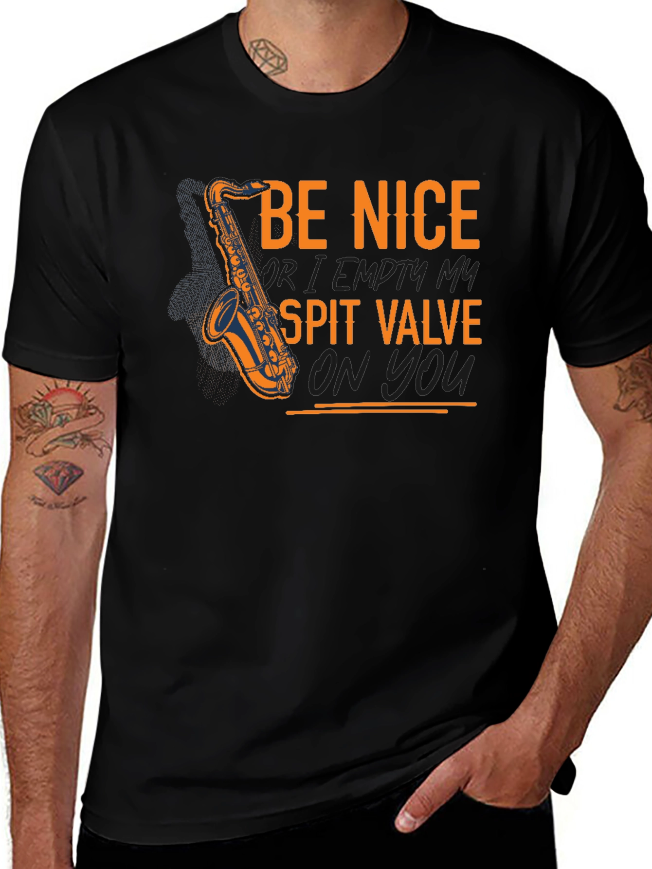 Be Nice Saxophone Black T-Shirt