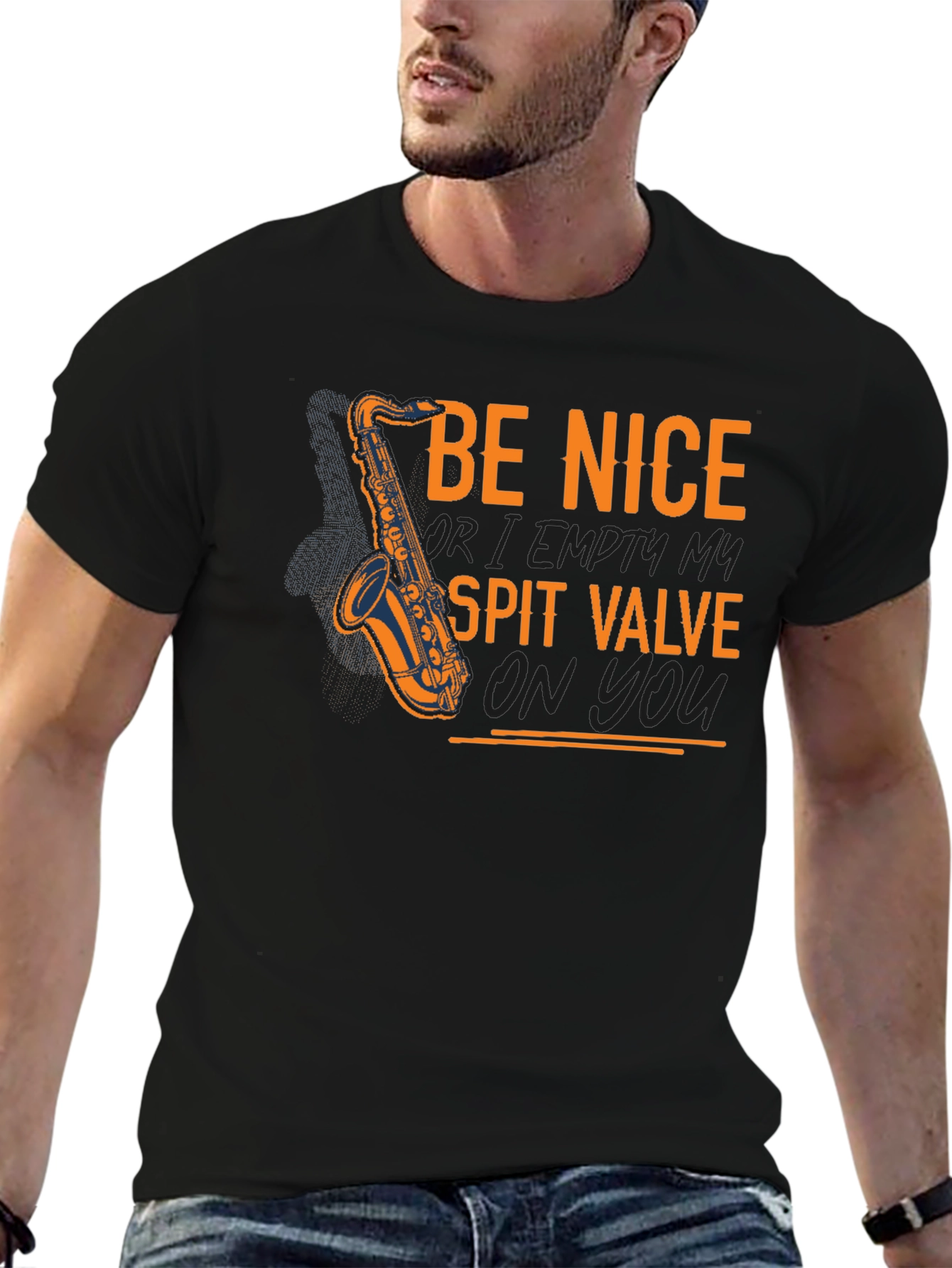 Be Nice Saxophone Black T-Shirt