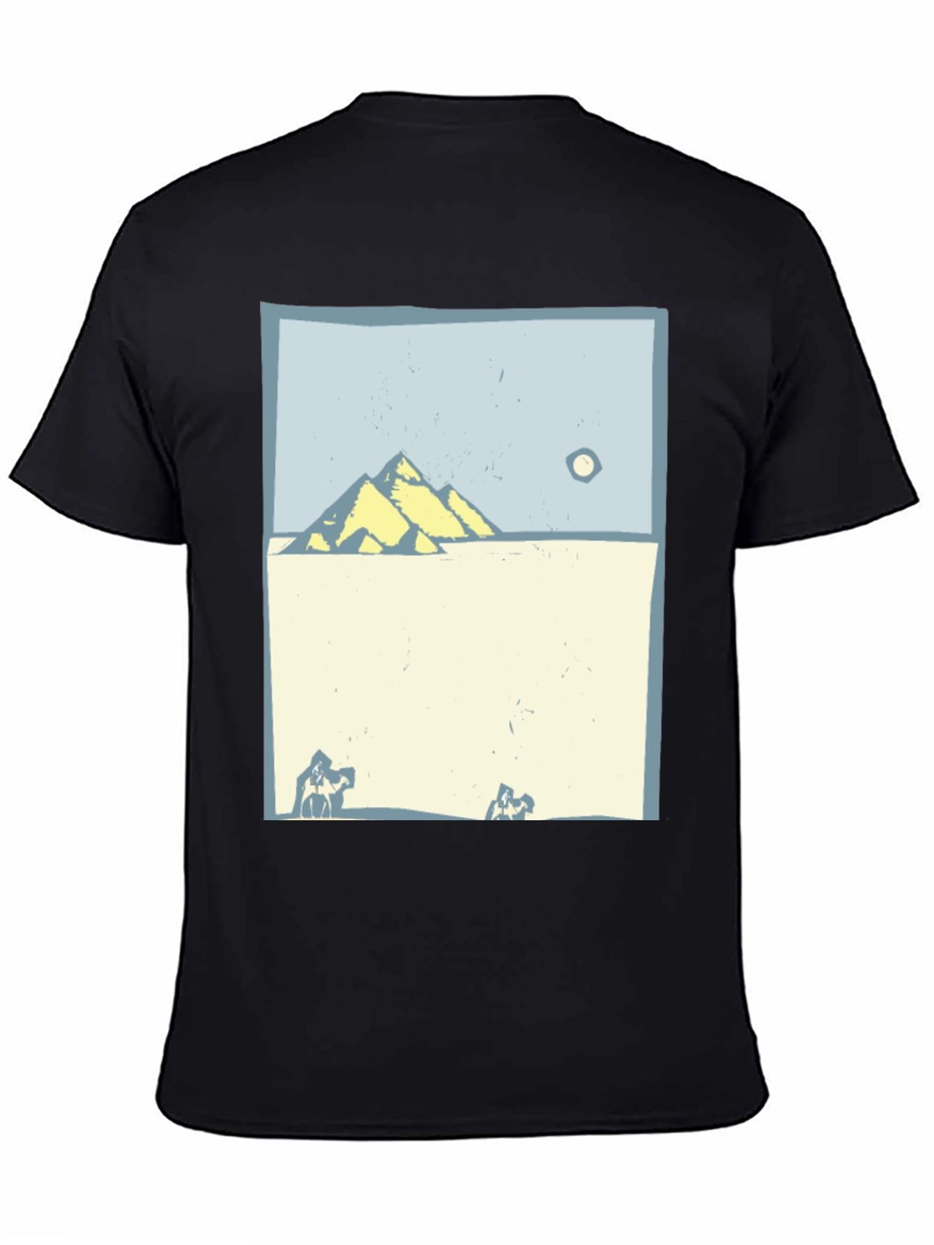 Egyptian Pyramid Graphic Tee - Black Cotton T-Shirt