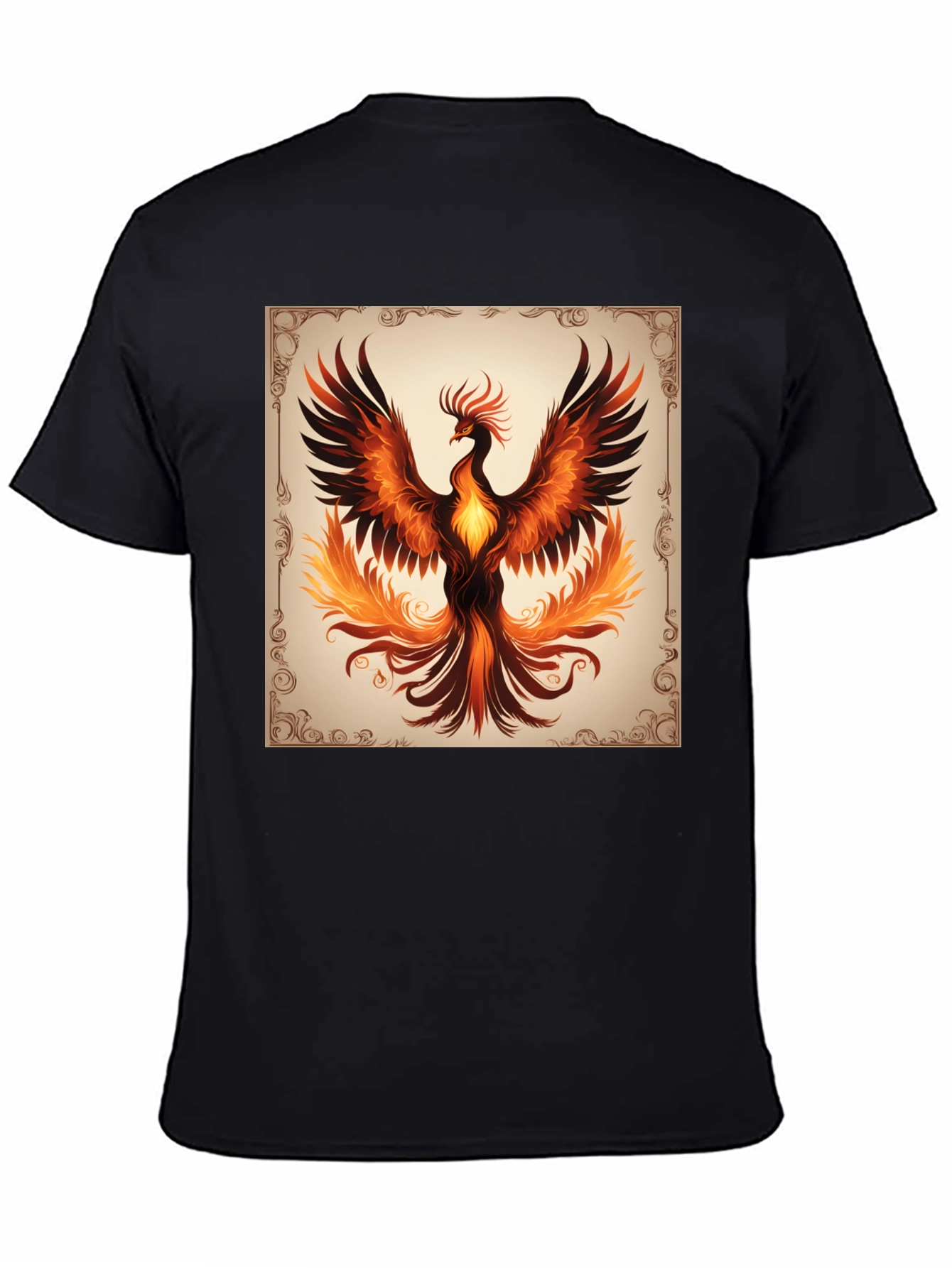 Phoenix Graphic Tee - Black Cotton T-Shirt