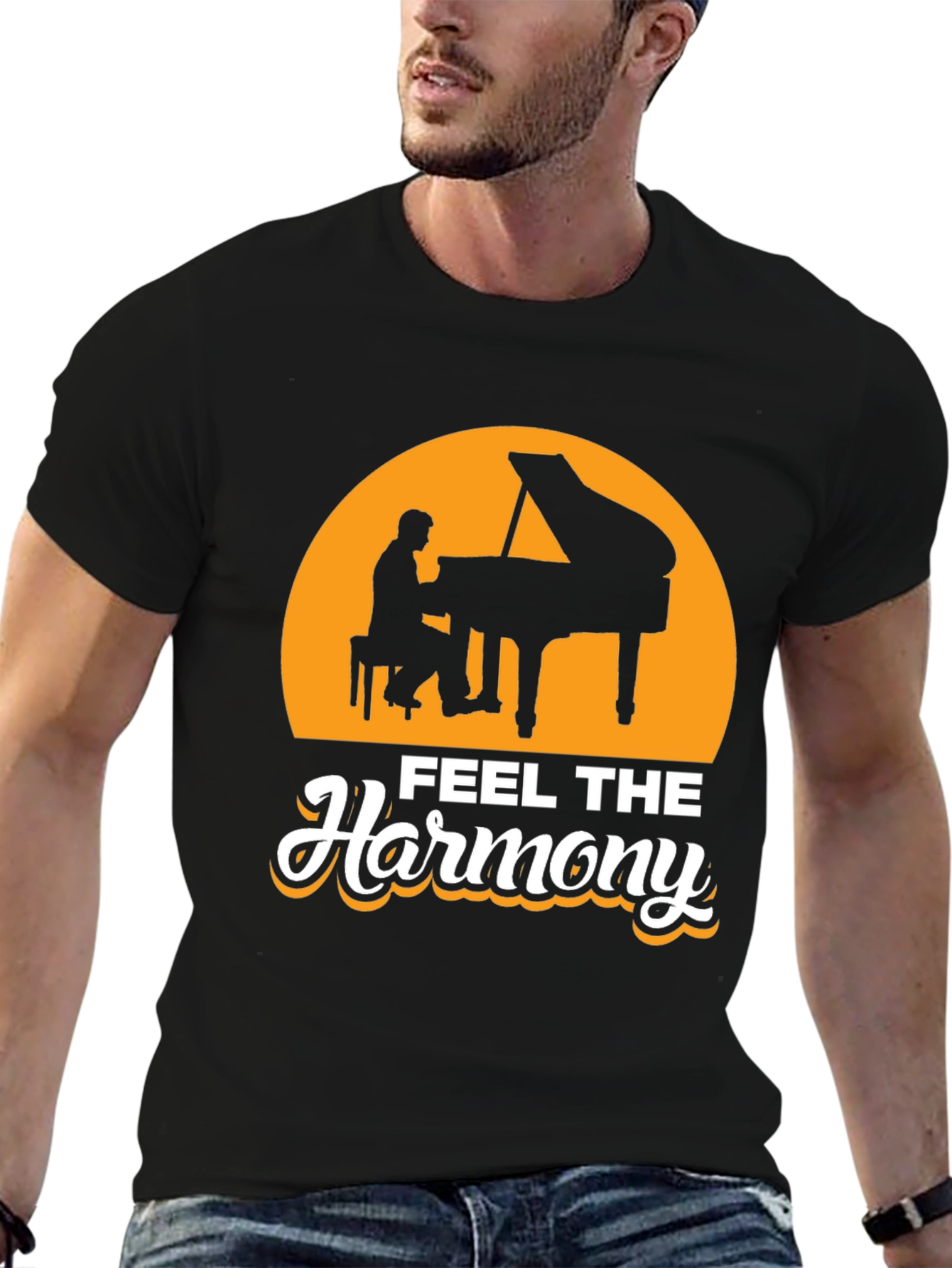 Feel The Harmony Piano T-Shirt - Music Lover Tee