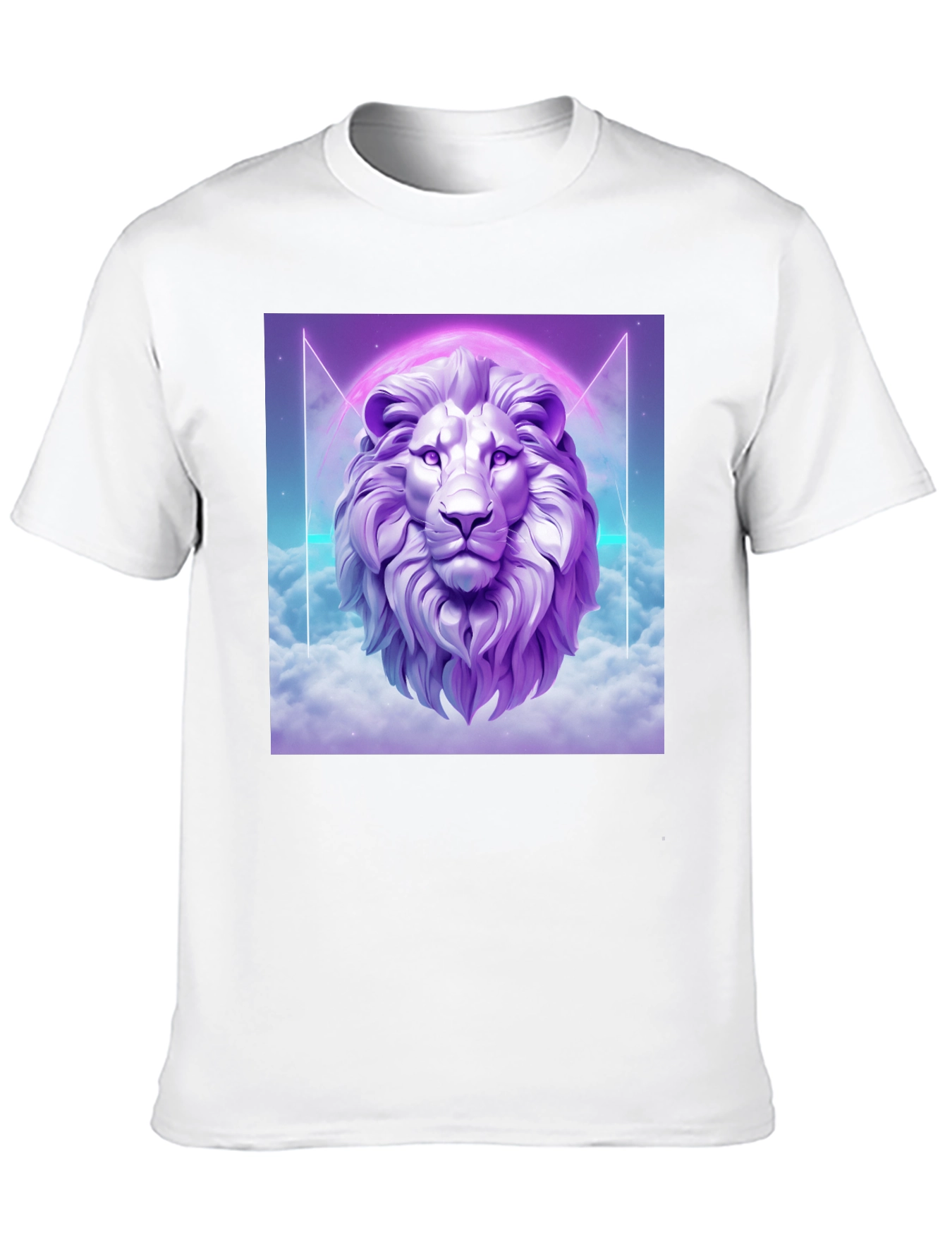 Lion Head Graphic Tee - Black Cotton T-Shirt