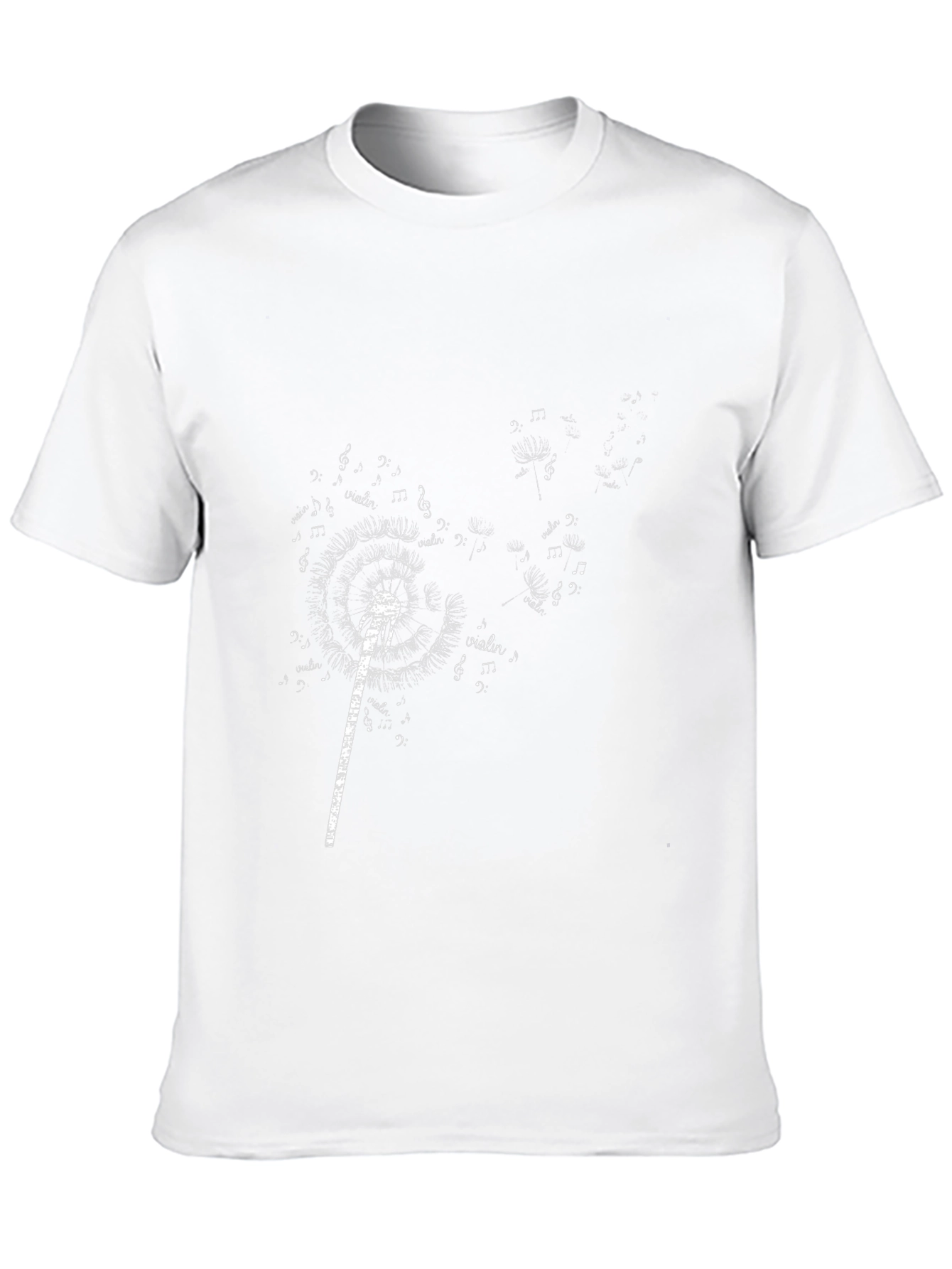 Musical Dandelion T-Shirt - Black Unique Design