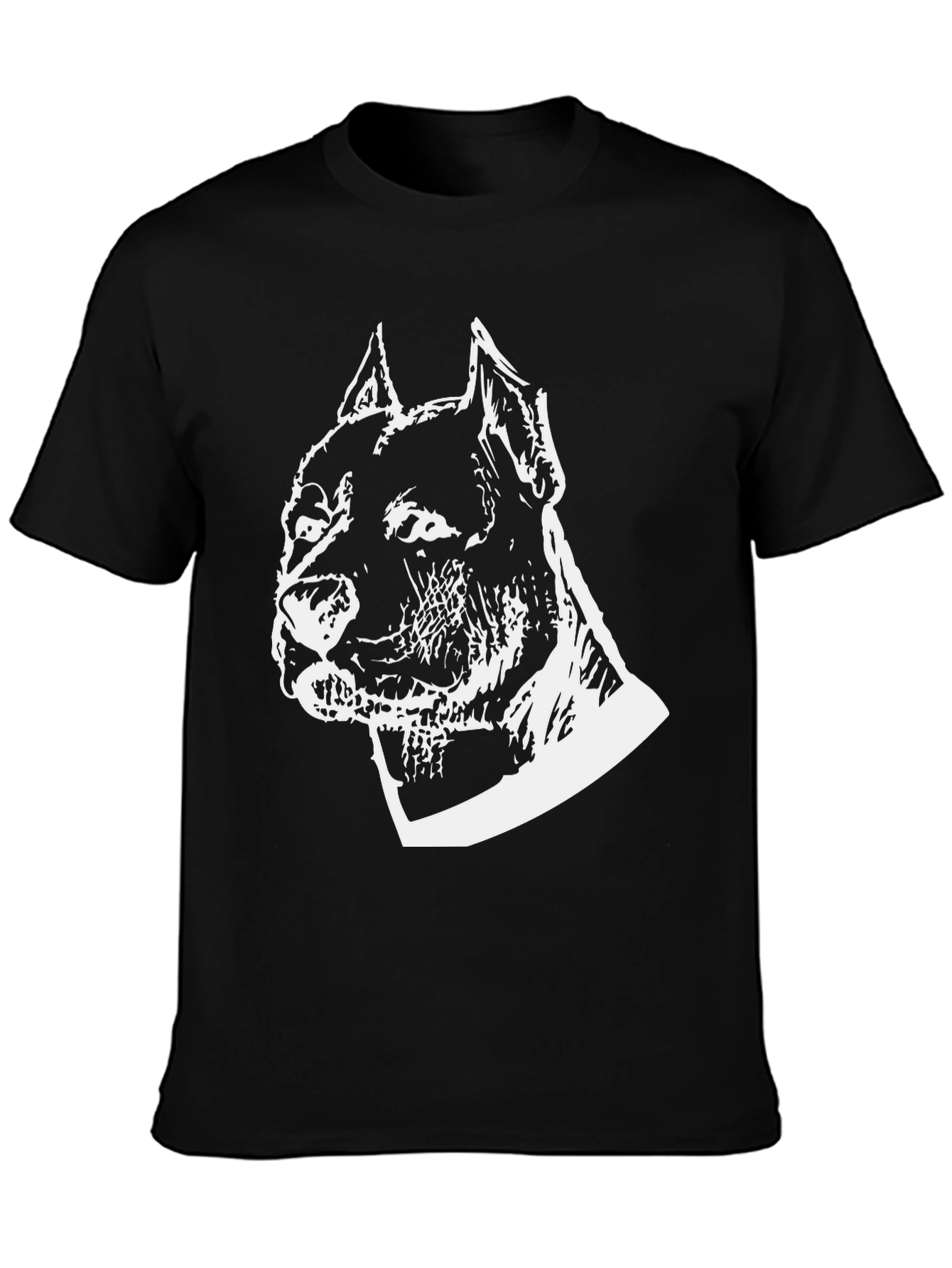 Pitbull Dog Graphic Tee - Black Cotton Blend