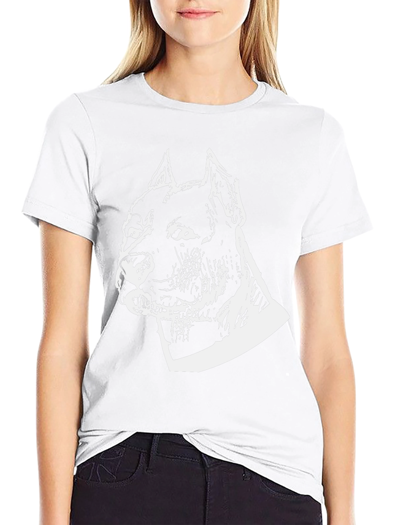 Pitbull Dog Graphic Tee - Black Cotton Blend