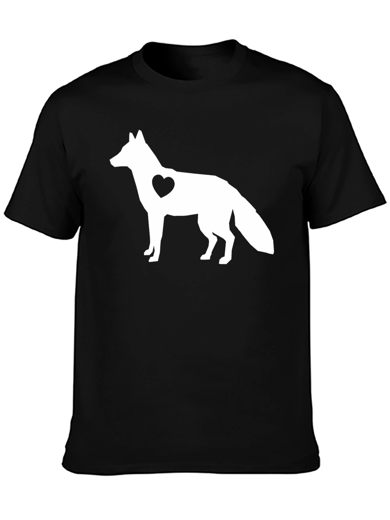 Fox Heart Graphic Black T-Shirt