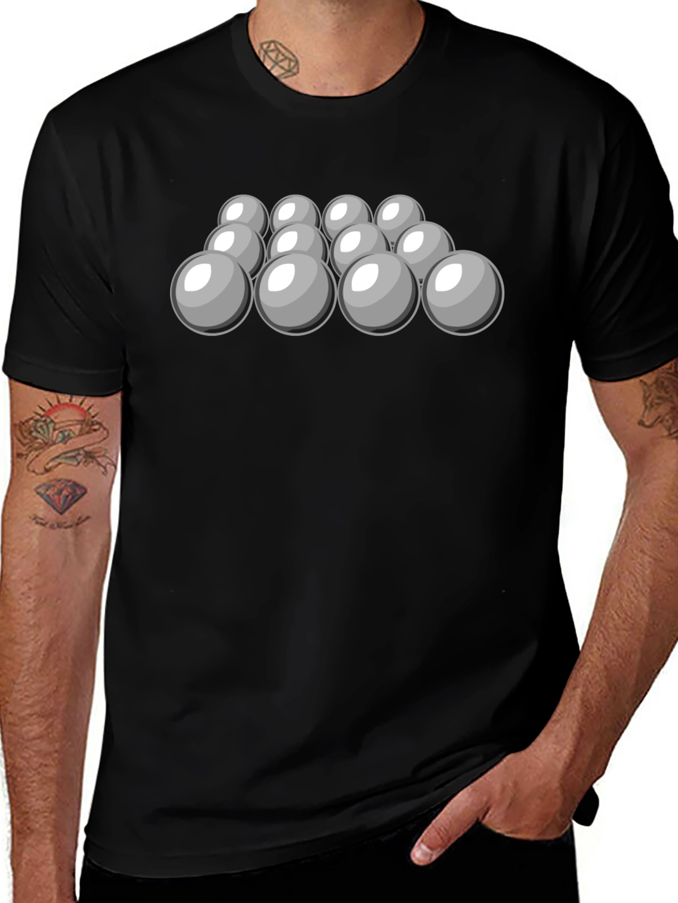 Cool Spheres Graphic Tee - Black Cotton T-Shirt