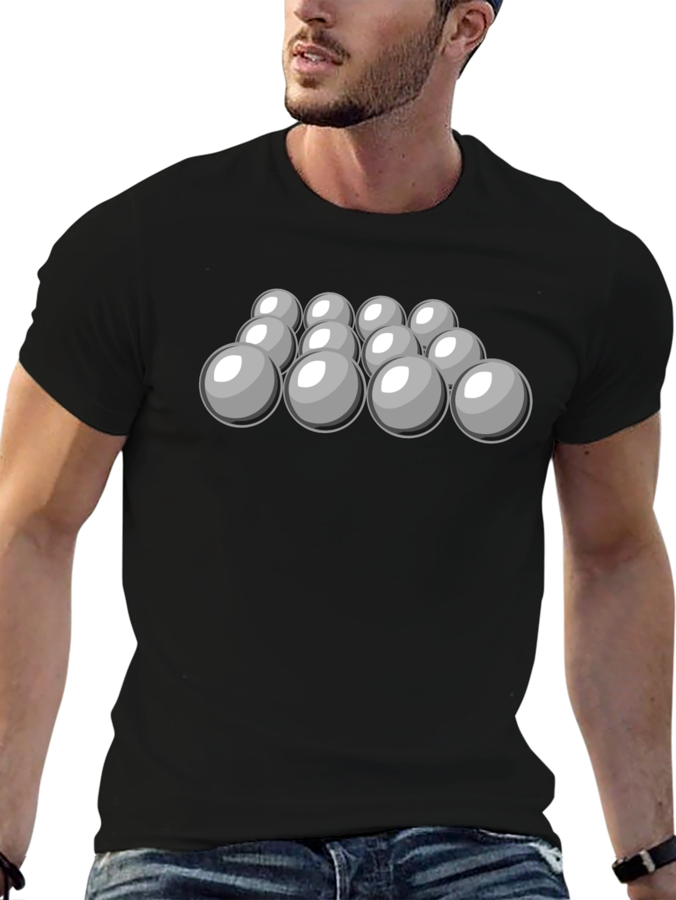 Cool Spheres Graphic Tee - Black Cotton T-Shirt