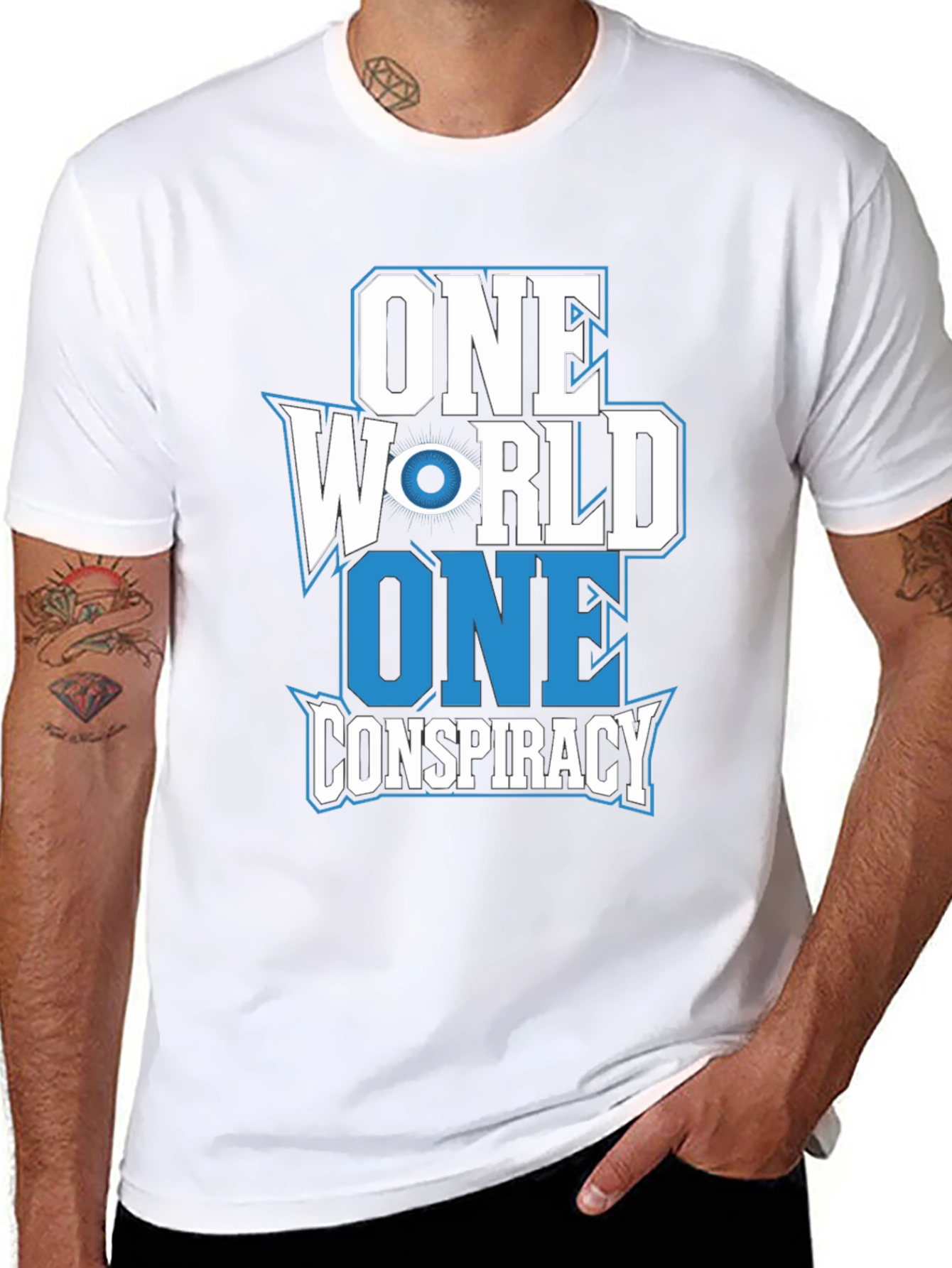 One World Conspiracy T-Shirt Black Cotton Graphic Tee